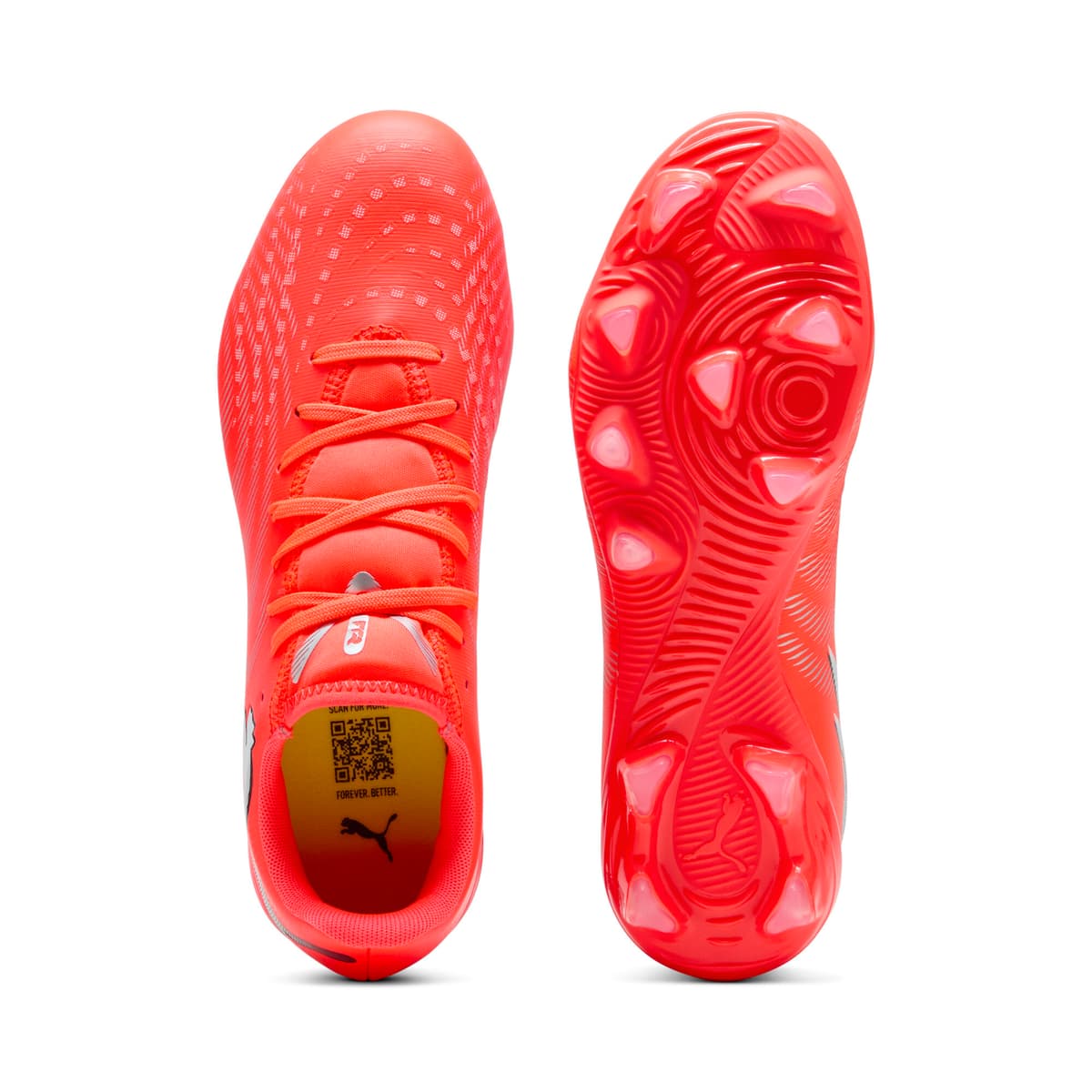 PUMA FUTURE 9 PLAY FG/AG voetbalschoenen voor Dames, Zwart/Rood/Wit, Maat 41 thumbnail 4