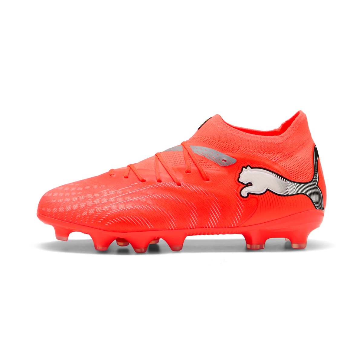 PUMA FUTURE 9 PRO FG/AG voetbalschoenen, Zwart/Rood/Wit, Maat 35