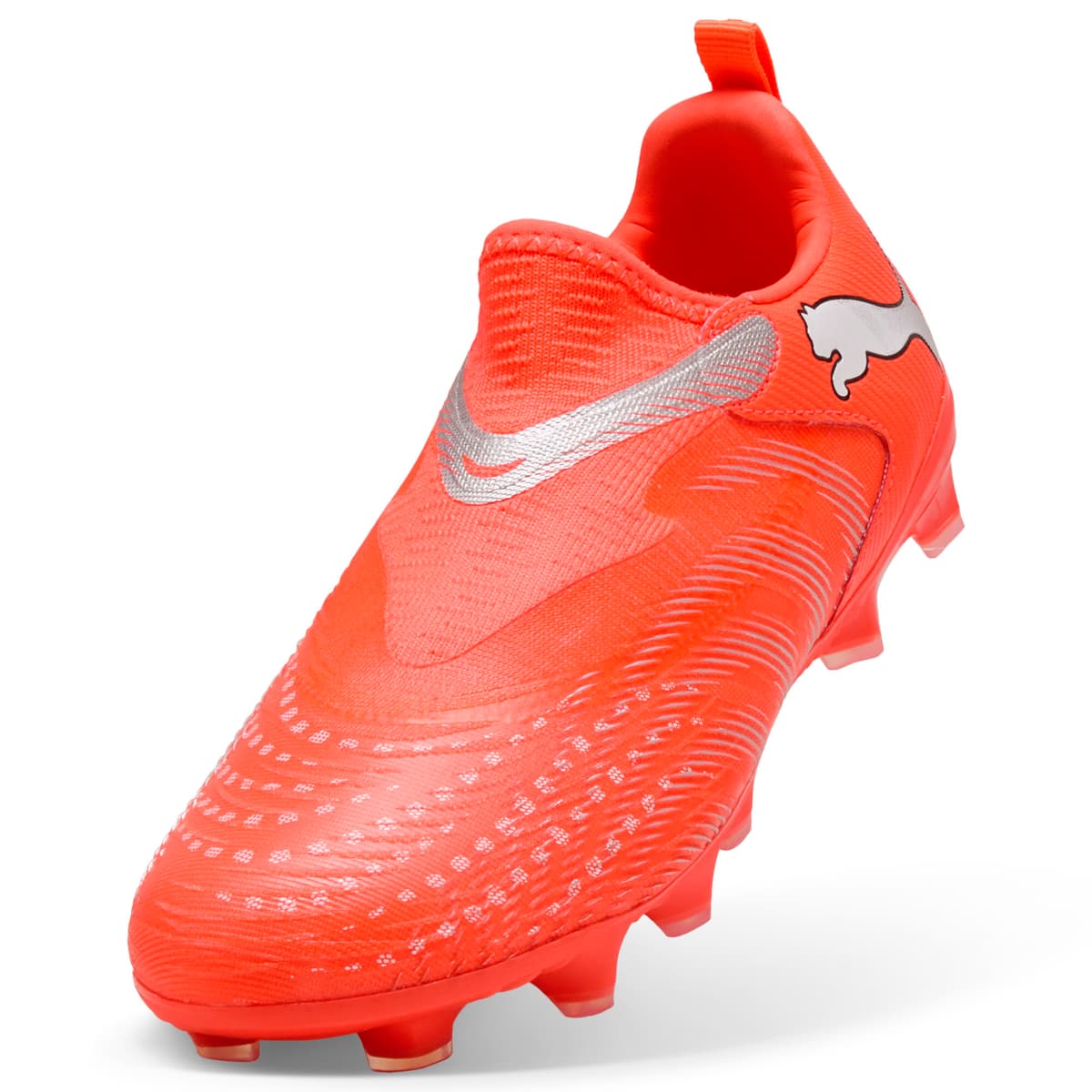 PUMA FUTURE 9 MATCH FG/AG voetbalschoenen zonder veters, Zwart/Rood/Wit, Maat 29 thumbnail 2