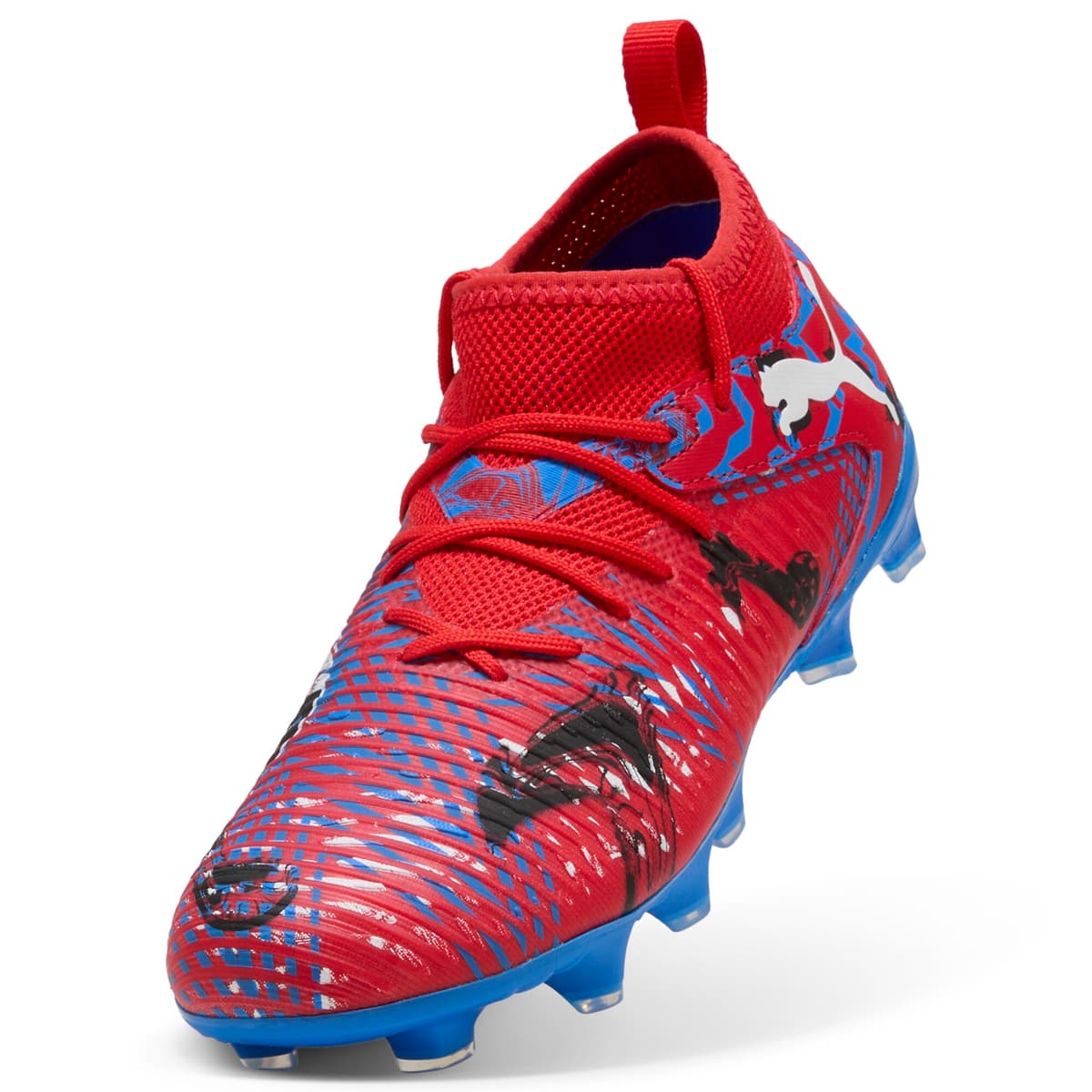 PUMA FUTURE 8 MATCH PLAYMAKERS FG/AG voetbalschoenen, Blauw/Zwart/Rood, Maat 37,5 thumbnail 2