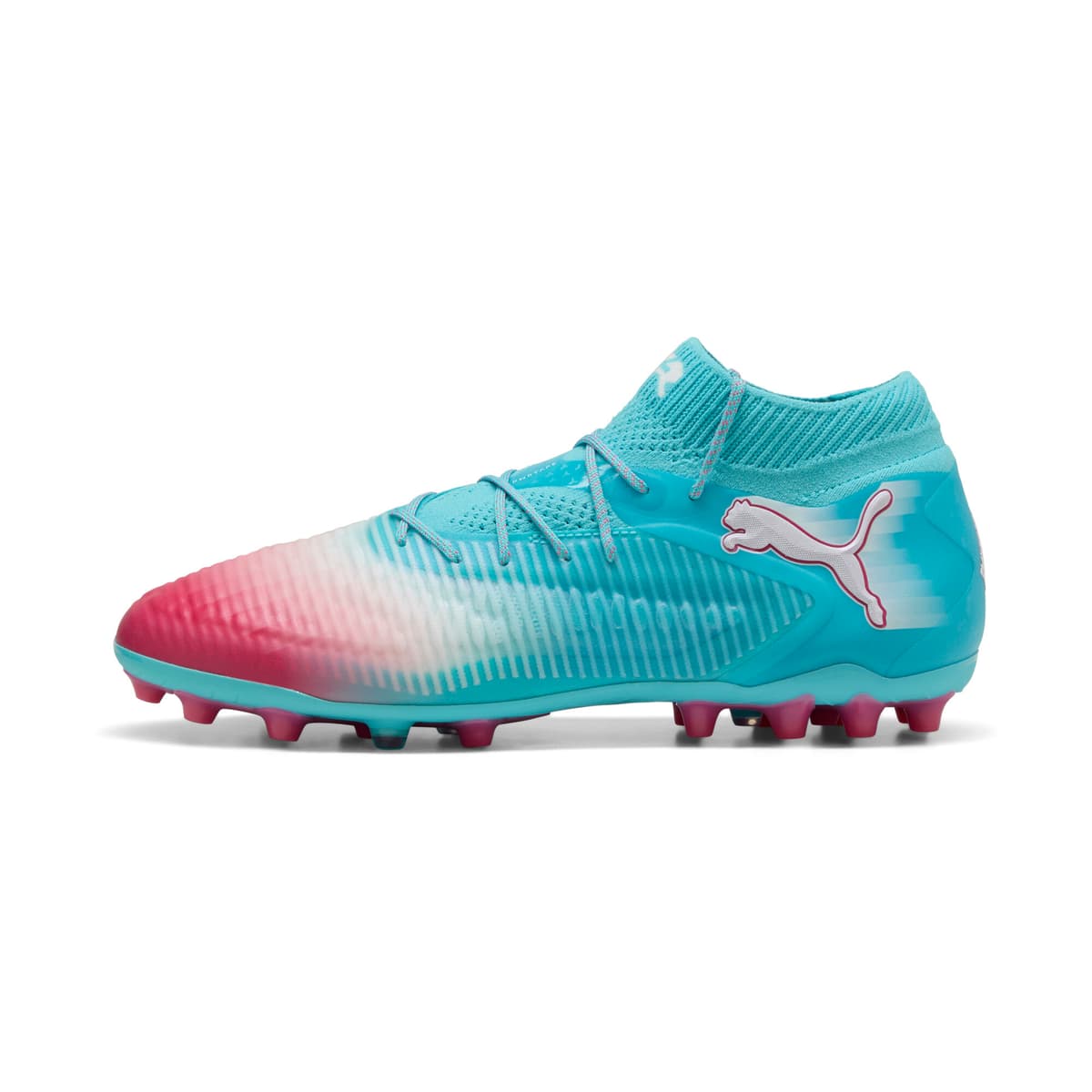 PUMA FUTURE 8 ULTIMATE RE-CHARGE MG voetbalschoenen uniseks, Blauw/Roze/Wit, Maat 41