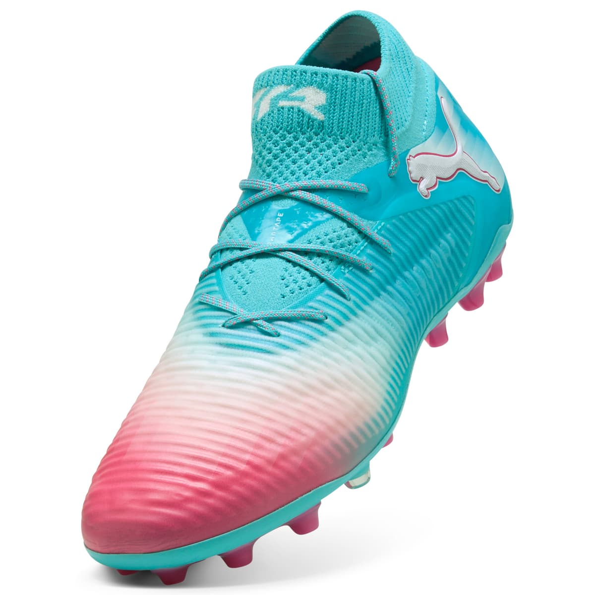 PUMA FUTURE 8 ULTIMATE RE-CHARGE MG voetbalschoenen uniseks, Blauw/Roze/Wit, Maat 41 thumbnail 3