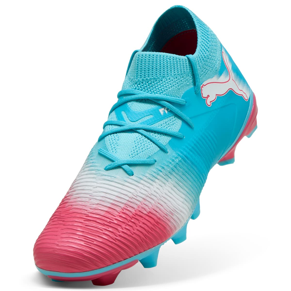 PUMA FUTURE 8 MATCH RE-CHARGE FG/AG uniseks voetbalschoenen, Blauw/Roze/Wit, Maat 42,5 thumbnail 2