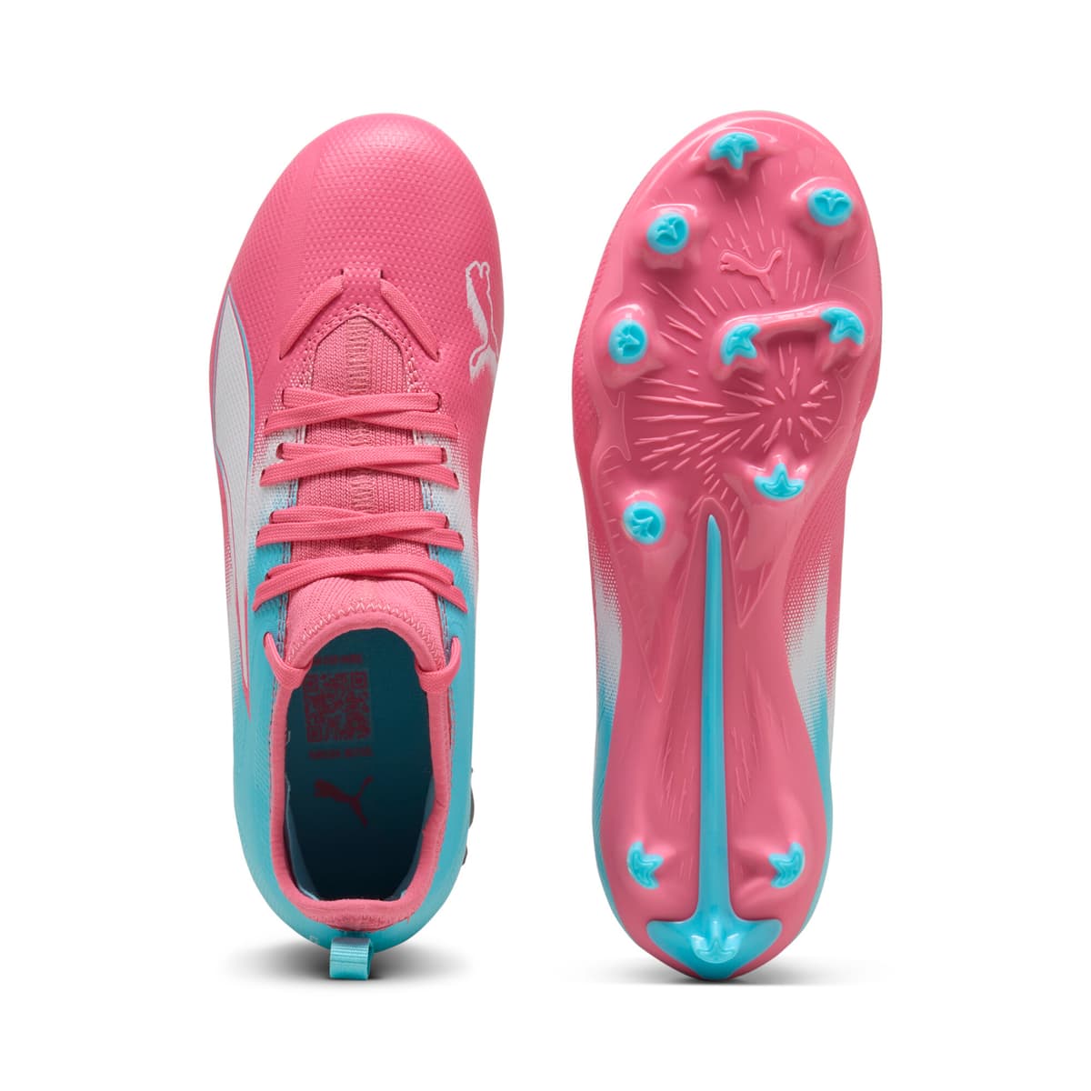 PUMA ULTRA 6 MATCH RE-CHARGE FG/AG voetbalschoenen, Blauw/Roze, Maat 37 thumbnail 4