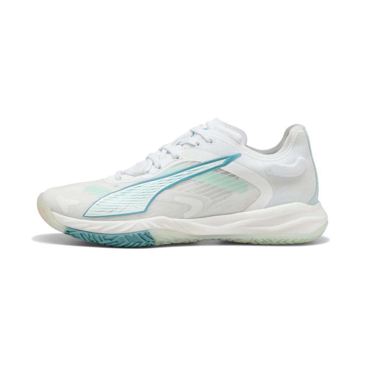 PUMA Accelerate NITROâ¢ SQD 4 handbalschoenen voor Dames, Blauw/Wit, Maat 44