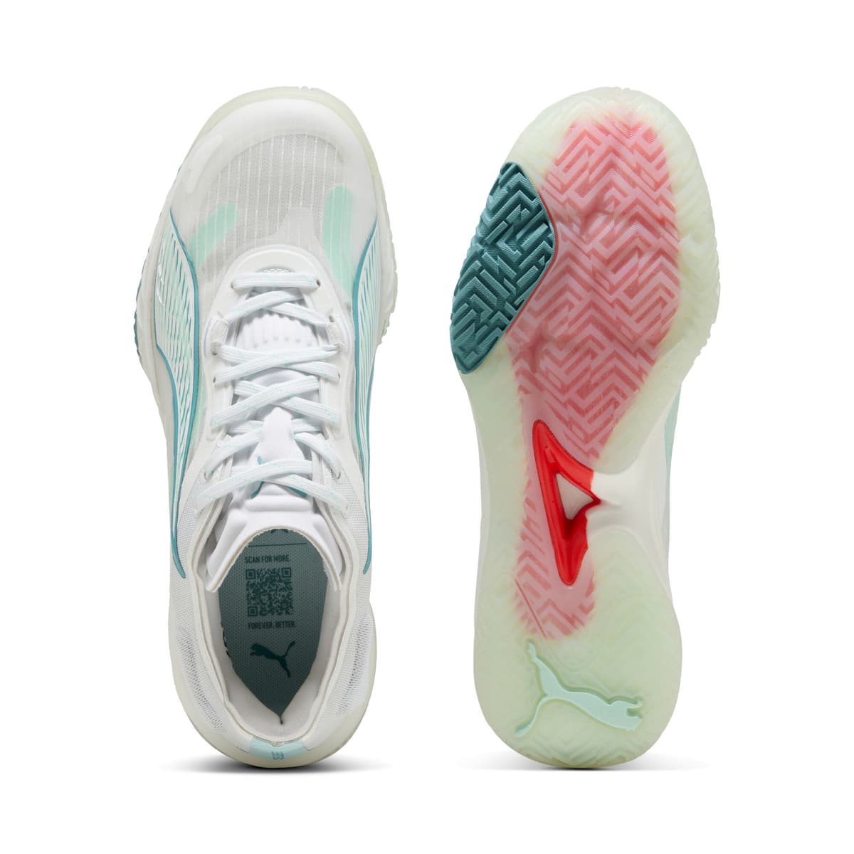 PUMA Accelerate NITROâ¢ SQD 4 handbalschoenen voor Dames, Blauw/Wit, Maat 44 thumbnail 4