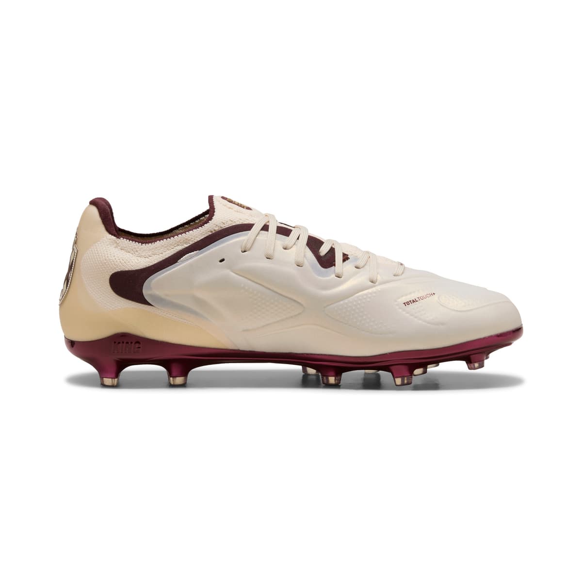PUMA KING 20 ULTIMATE LE FG/AG uniseks voetbalschoenen, Rood/Goud/Bruin, Maat 44,5 thumbnail 4