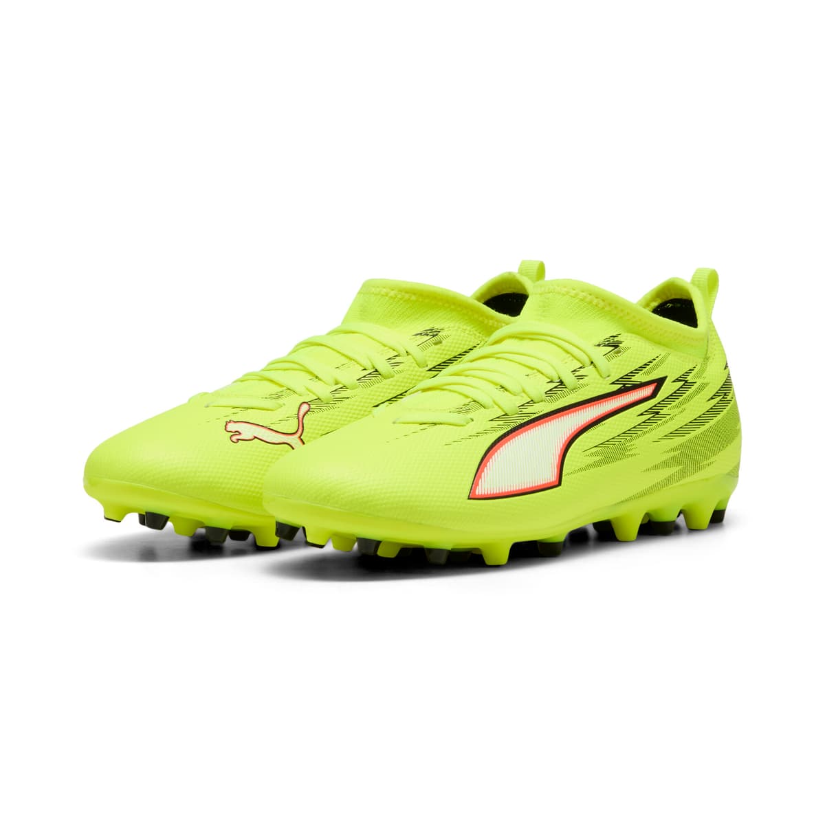 PUMA ULTRA 6 MATCH MG voetbalschoenen, Zwart/Rood/Geel, Maat 36