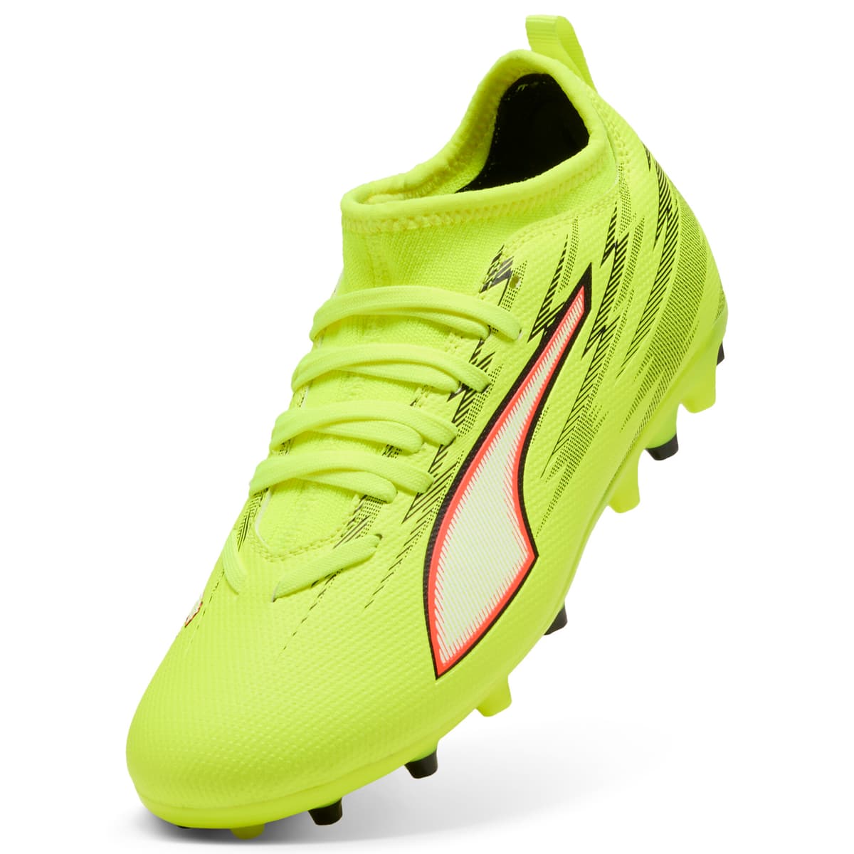 PUMA ULTRA 6 MATCH MG voetbalschoenen, Zwart/Rood/Geel, Maat 36 thumbnail 2