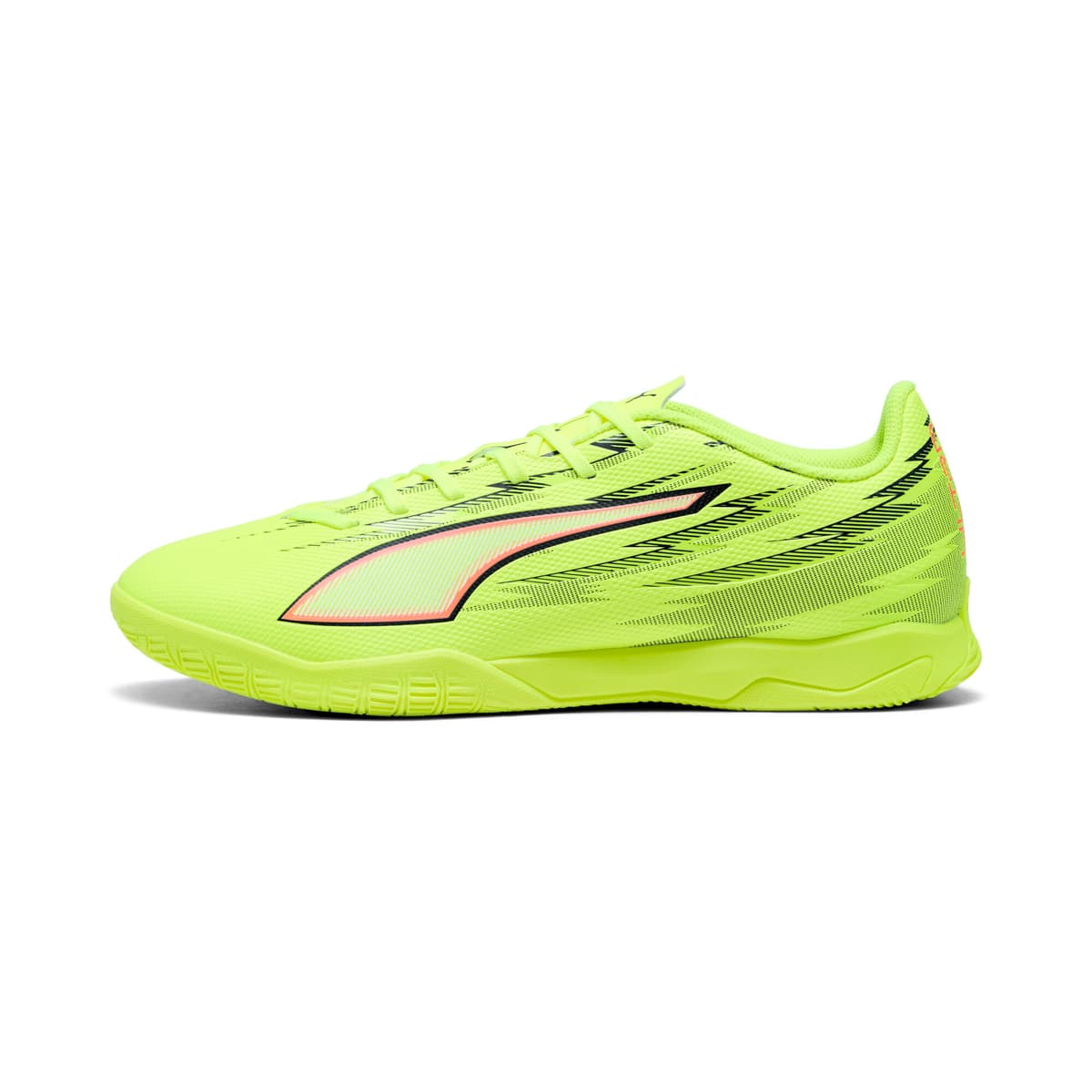 PUMA ULTRA 6 PLAY IT uniseks voetbalschoenen, Zwart/Rood/Geel, Maat 35,5