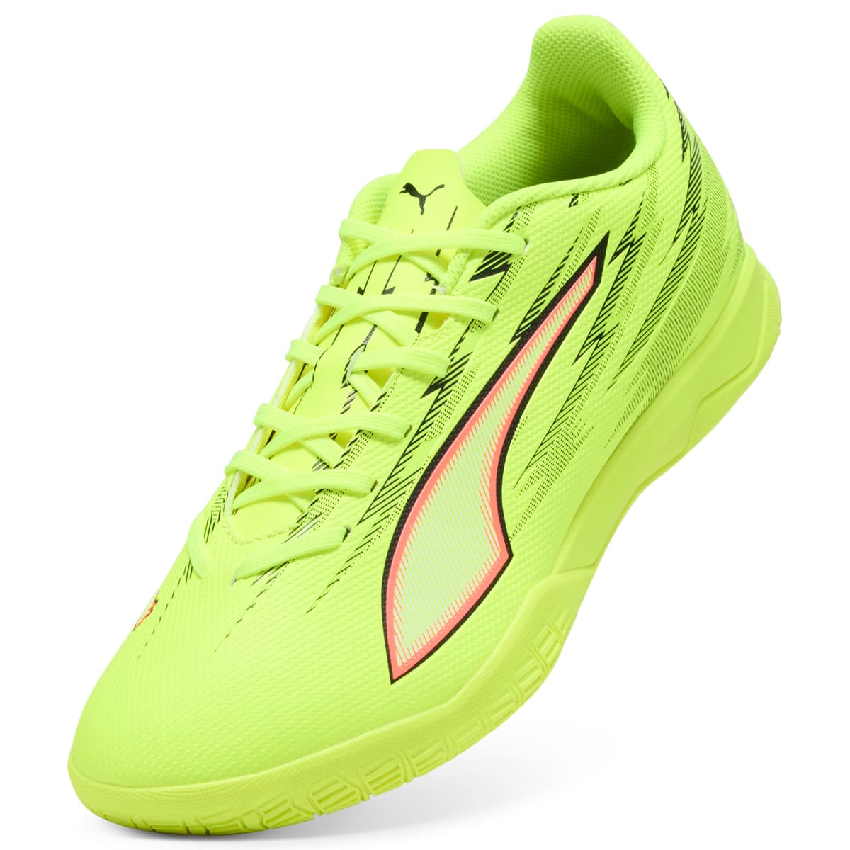 PUMA ULTRA 6 PLAY IT uniseks voetbalschoenen, Zwart/Rood/Geel, Maat 35,5 thumbnail 2