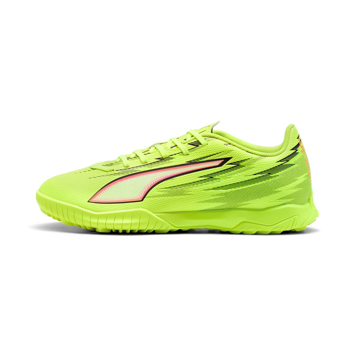 PUMA ULTRA 6 PLAY TT uniseks voetbalschoenen, Zwart/Rood/Geel, Maat 48