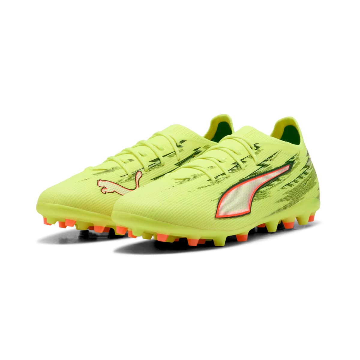 PUMA ULTRA 6 PRO MG voetbalschoenen uniseks, Zwart/Rood/Geel, Maat 43