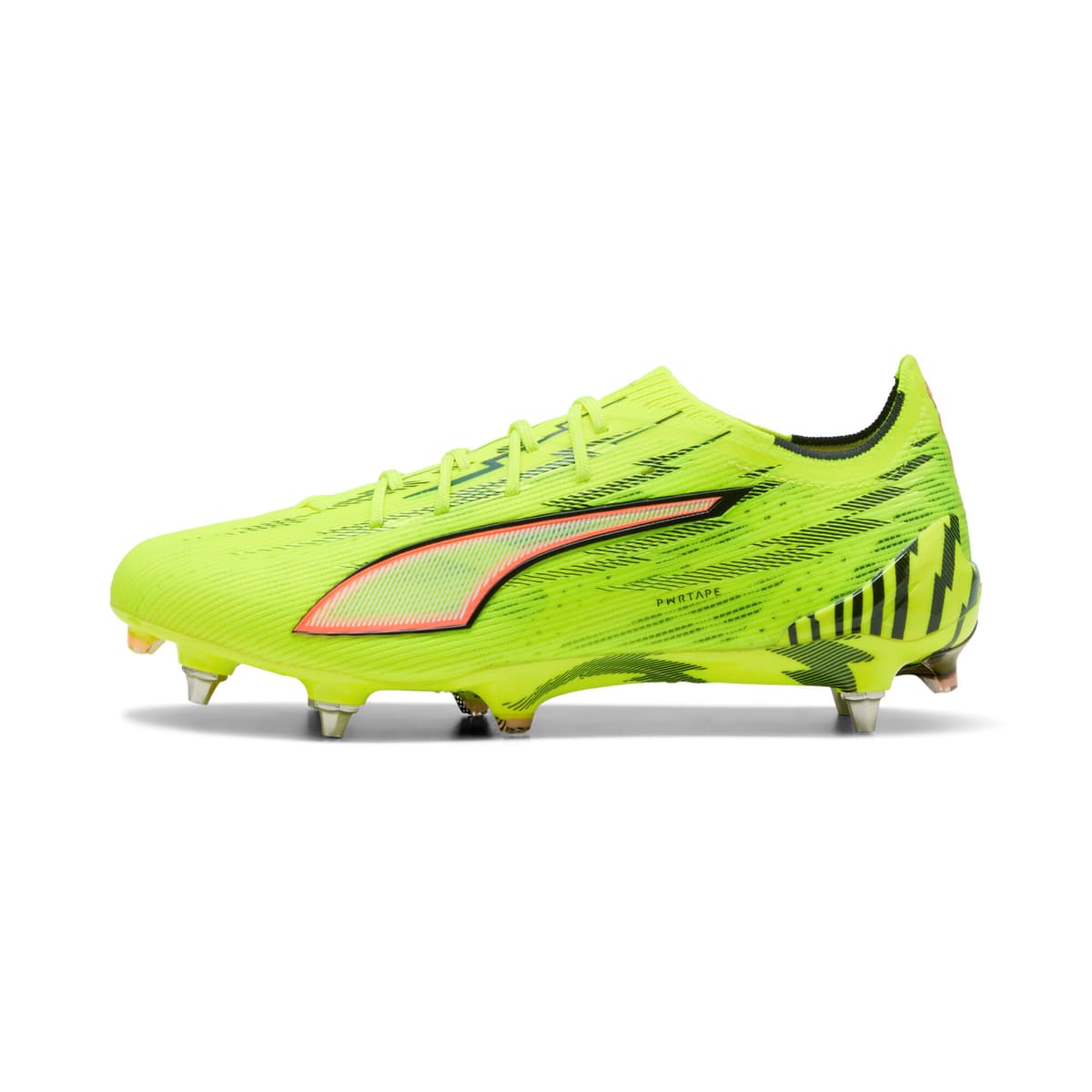 PUMA ULTRA 6 ULTIMATE MxSG uniseks voetbalschoenen, Zwart/Rood/Geel, Maat 44