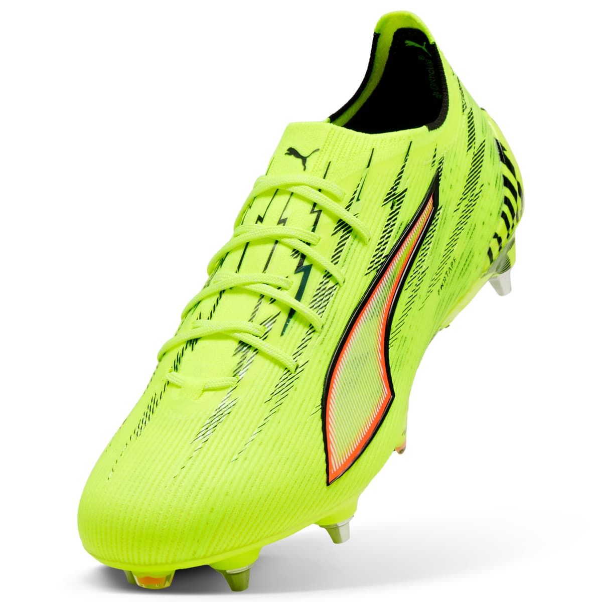 PUMA ULTRA 6 ULTIMATE MxSG uniseks voetbalschoenen, Zwart/Rood/Geel, Maat 44 thumbnail 2