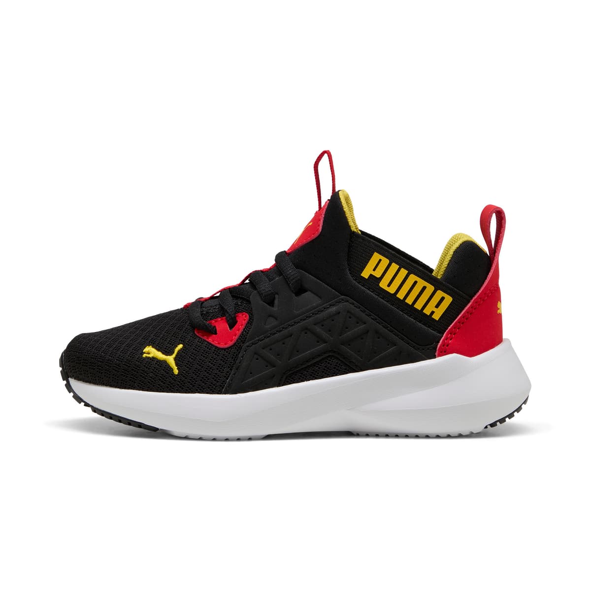 PUMA Soft Enzo NXT sneakers kinderen, Zwart/Rood/Geel, Maat 33