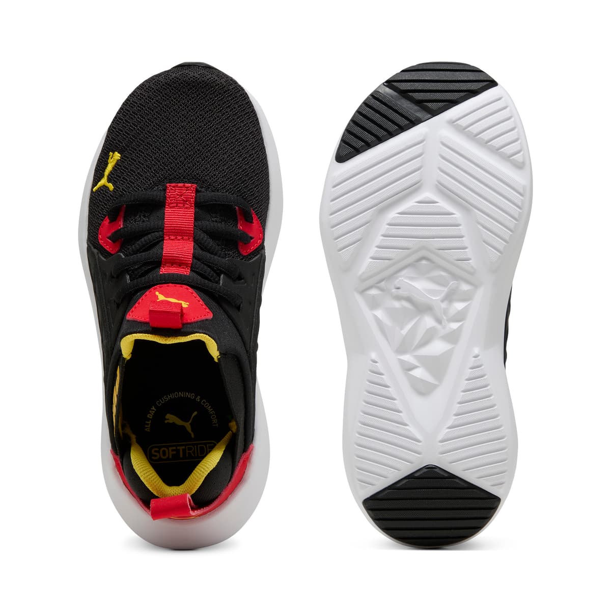 PUMA Soft Enzo NXT sneakers kinderen, Zwart/Rood/Geel, Maat 33 thumbnail 4