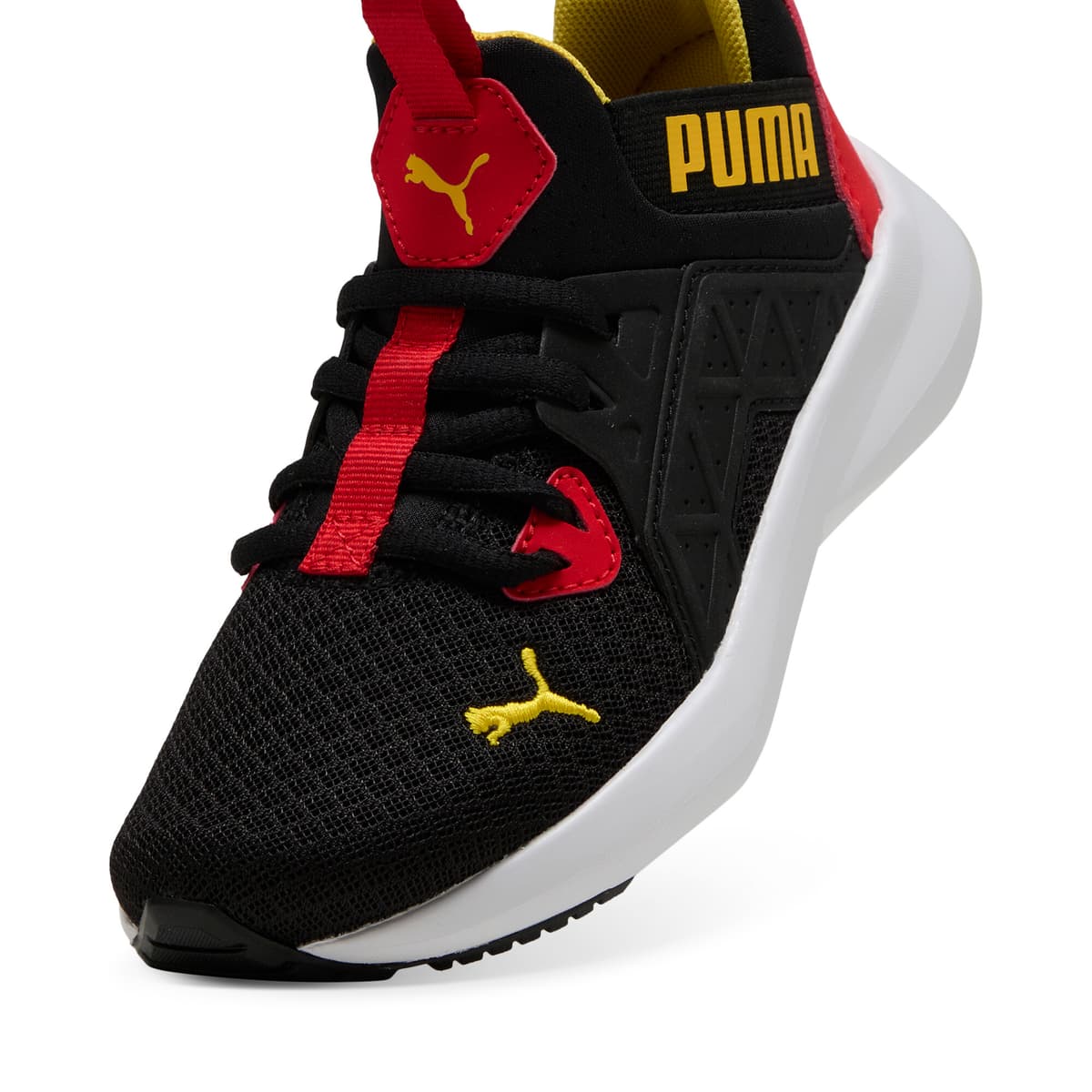 PUMA Soft Enzo NXT sneakers kinderen, Zwart/Rood/Geel, Maat 33 thumbnail 2