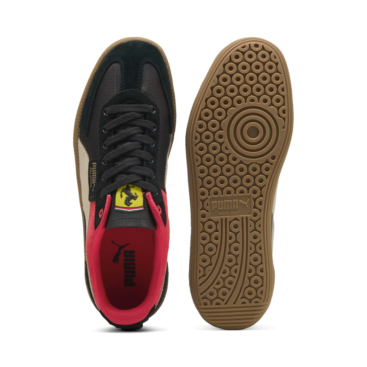 PUMA Scuderia Ferrari Palermo uniseks sneakers, Zwart, Maat 42 thumbnail 4