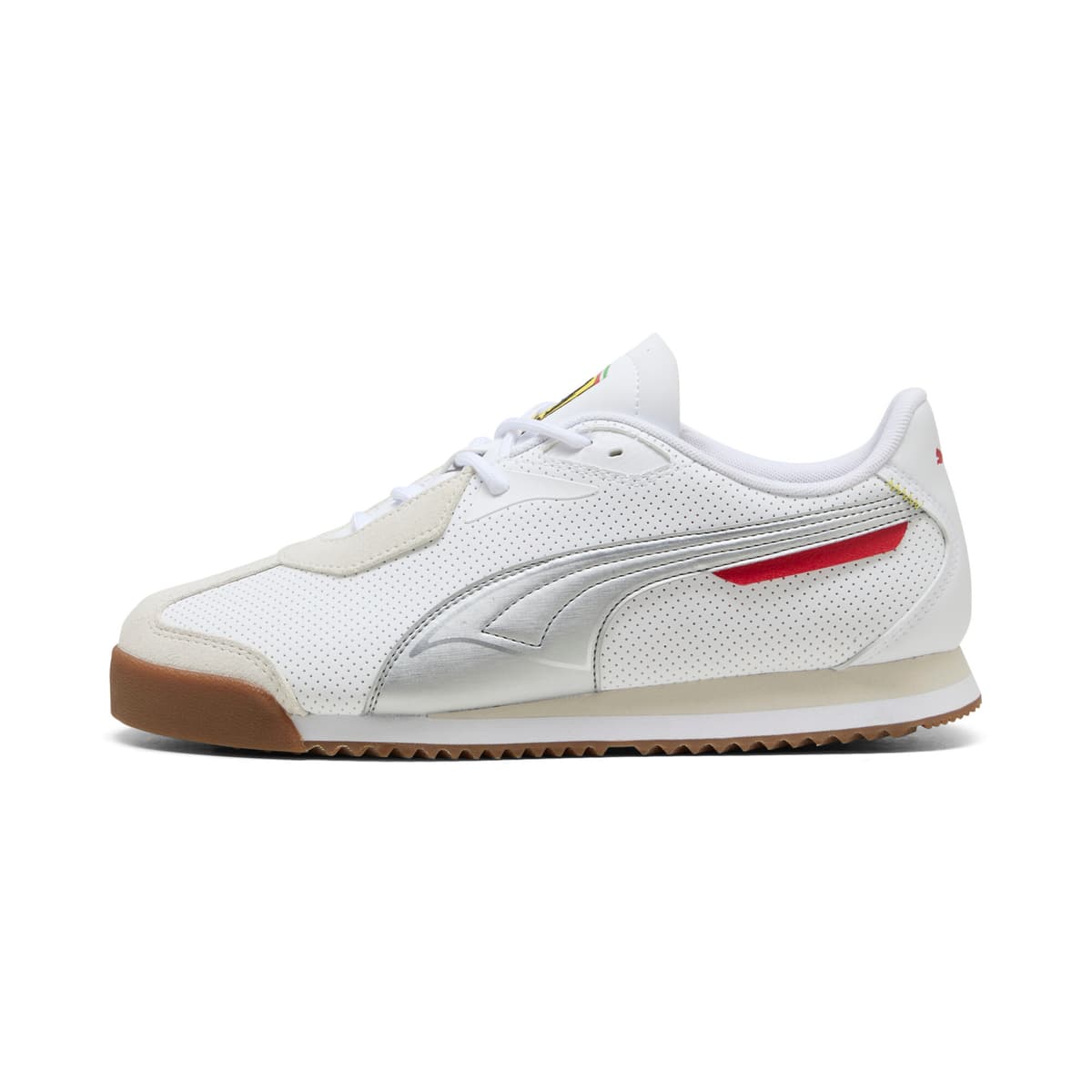 PUMA Scuderia Ferrari Roma uniseks sneakers, Wit/Zilver, Maat 45