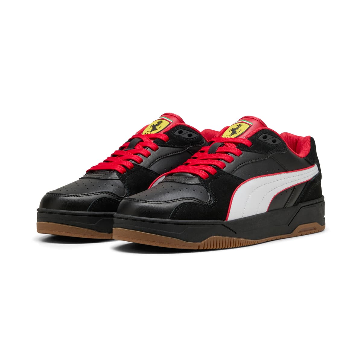 PUMA Scuderia Ferrari RBD Break lage uniseks sneakers, Zwart/Wit, Maat 42,5 thumbnail 6