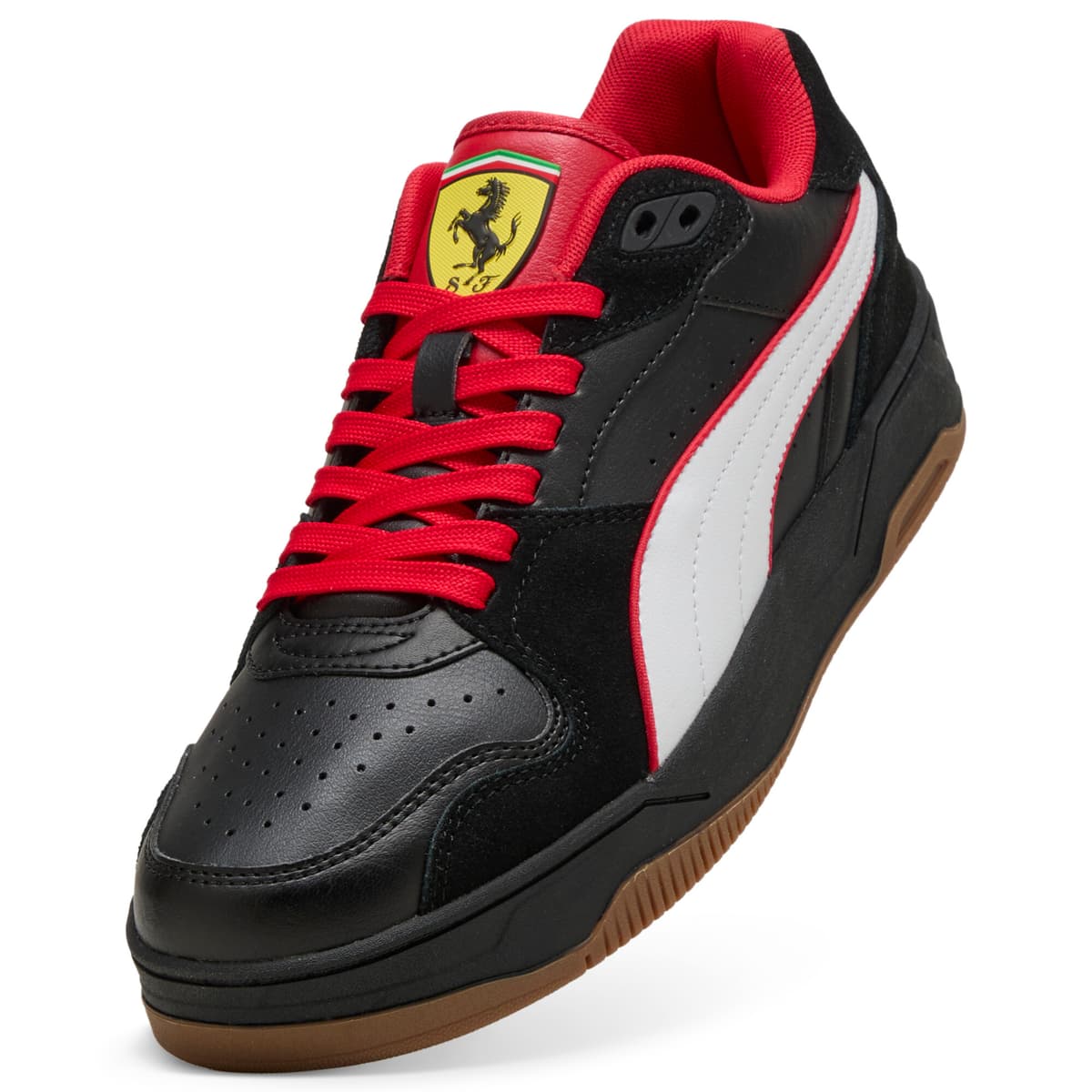 PUMA Scuderia Ferrari RBD Break lage uniseks sneakers, Zwart/Wit, Maat 42,5 thumbnail 2