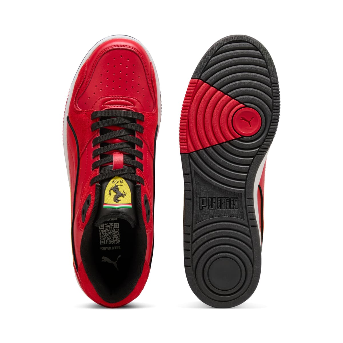 PUMA Scuderia Ferrari RBD Break lage uniseks sneakers, Zwart/Rood, Maat 36 thumbnail 4