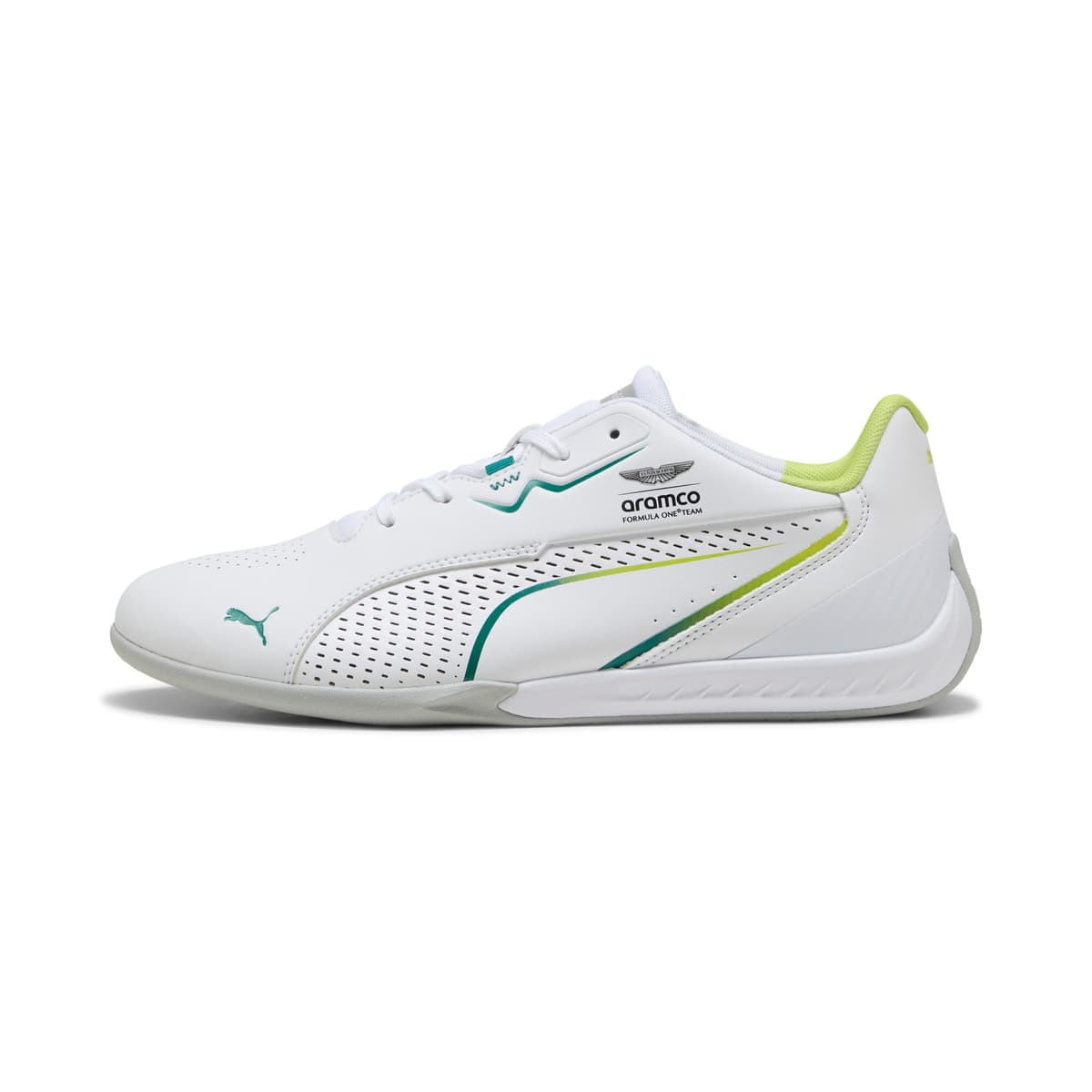 PUMA x ASTON MARTIN ARAMCO F1Â® TEAM Drift Cat 11 uniseks sneakers, Groen/Wit, Maat 41