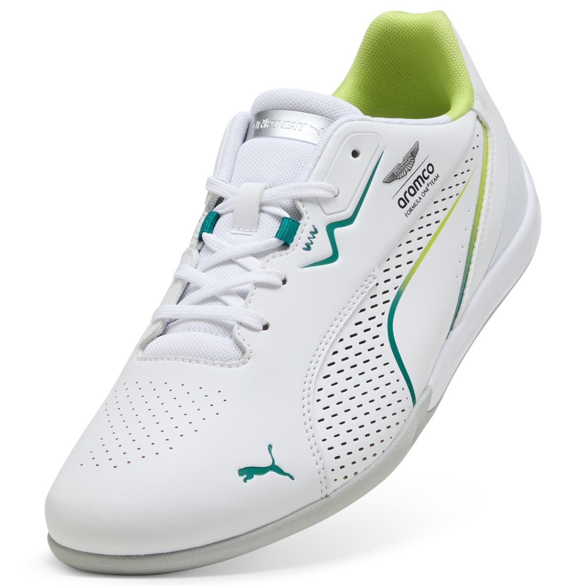 PUMA x ASTON MARTIN ARAMCO F1Â® TEAM Drift Cat 11 uniseks sneakers, Groen/Wit, Maat 41 thumbnail 2