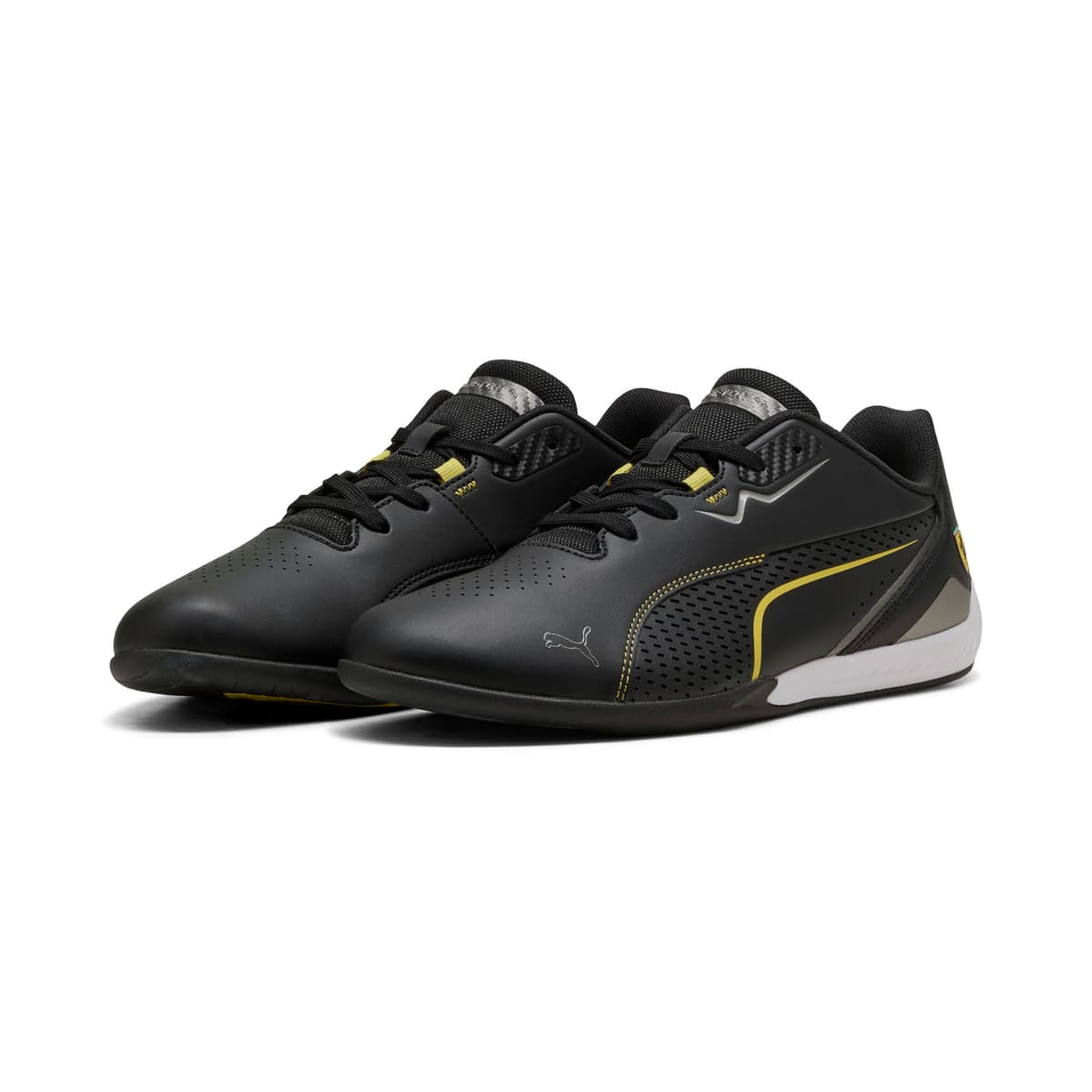 PUMA Scuderia Ferrari Drift Cat 11 uniseks sneakers, Zwart/Geel, Maat 39