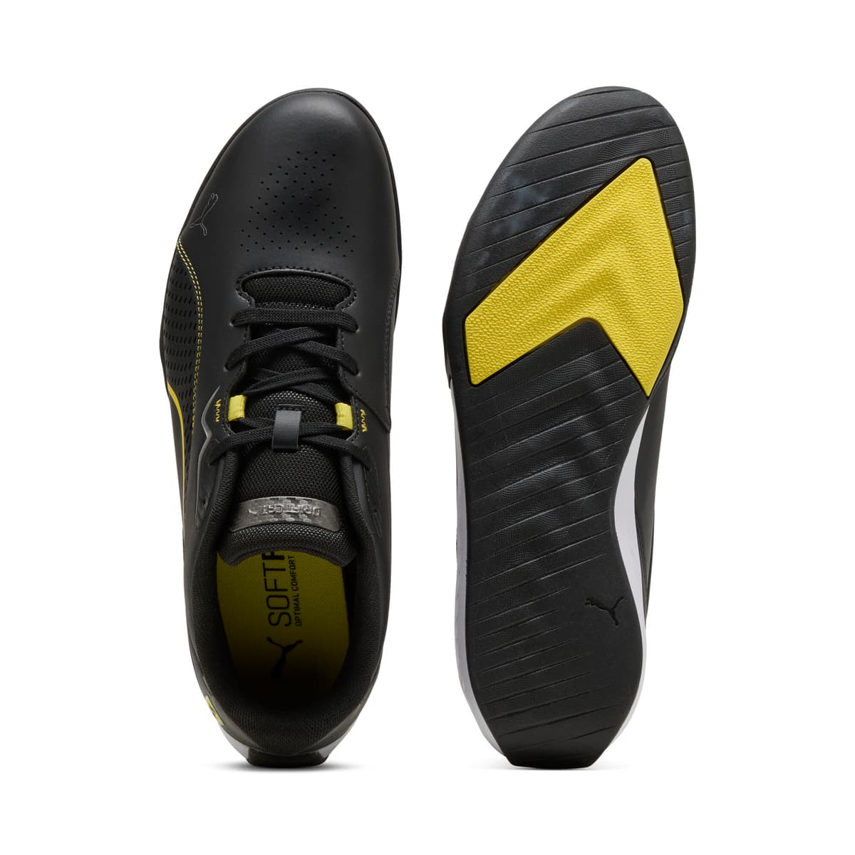 PUMA Scuderia Ferrari Drift Cat 11 uniseks sneakers, Zwart/Geel, Maat 39 thumbnail 4