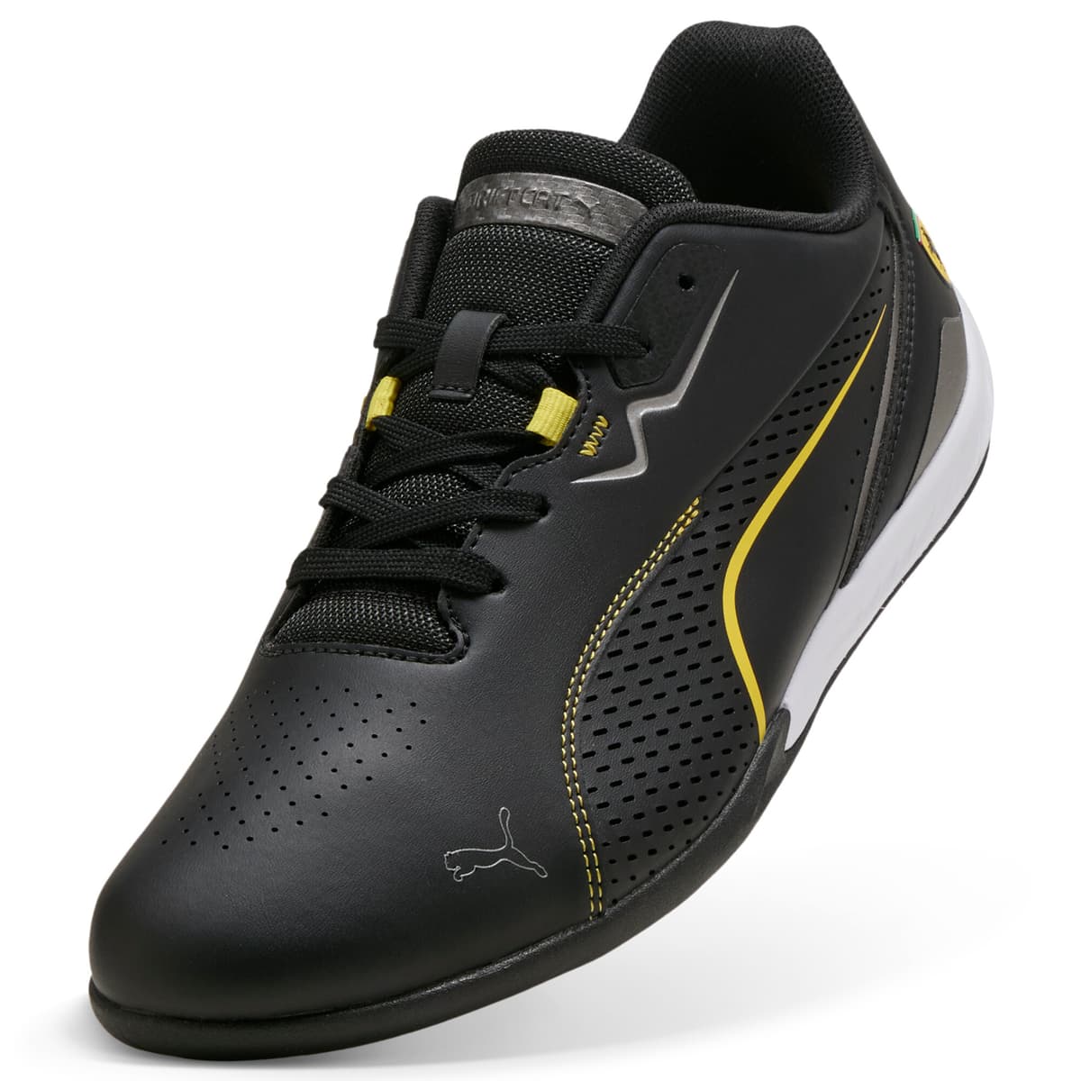 PUMA Scuderia Ferrari Drift Cat 11 uniseks sneakers, Zwart/Geel, Maat 39 thumbnail 2