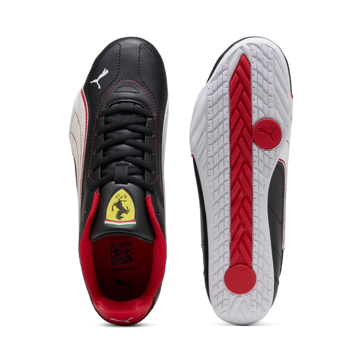 PUMA Scuderia Ferrari Catch uniseks sneakers, Zwart/Wit, Maat 40 thumbnail 4
