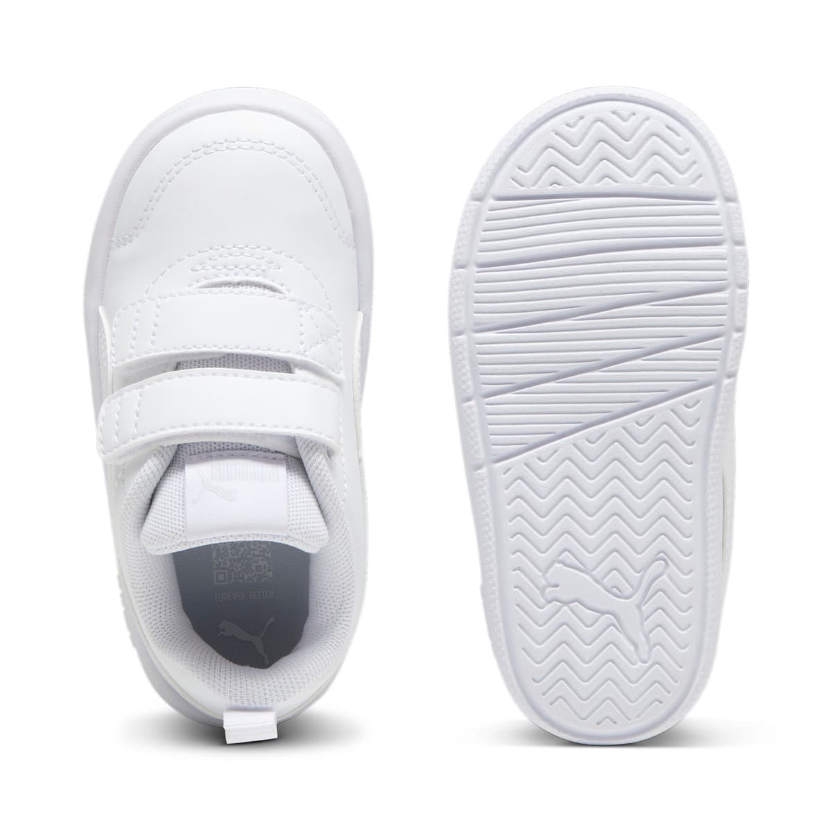 PUMA Courtflex V3 sneakers, Wit/Zilver, Maat 21 thumbnail 4