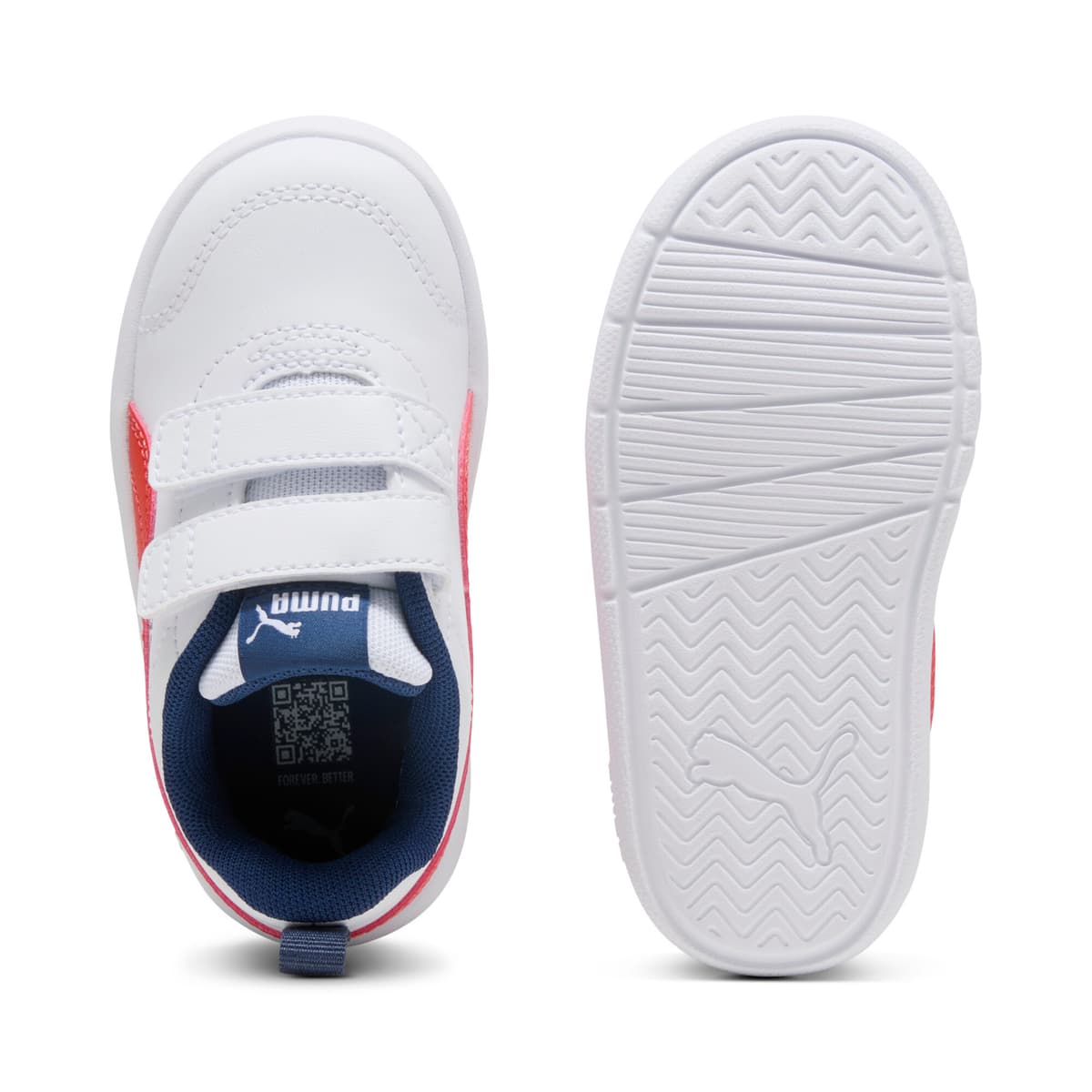 PUMA Courtflex V3 sneakers, Blauw/Rood/Wit, Maat 27 thumbnail 4
