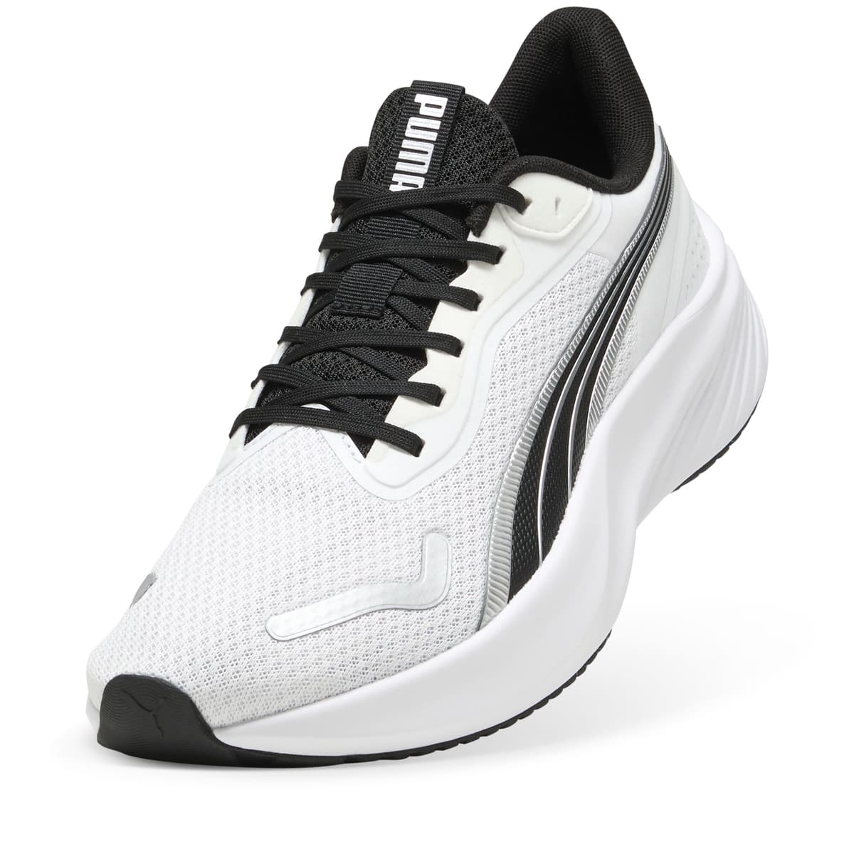 PUMA Pounce Lite hardloopschoenen, Zwart/Wit, Maat 42,5 thumbnail 2