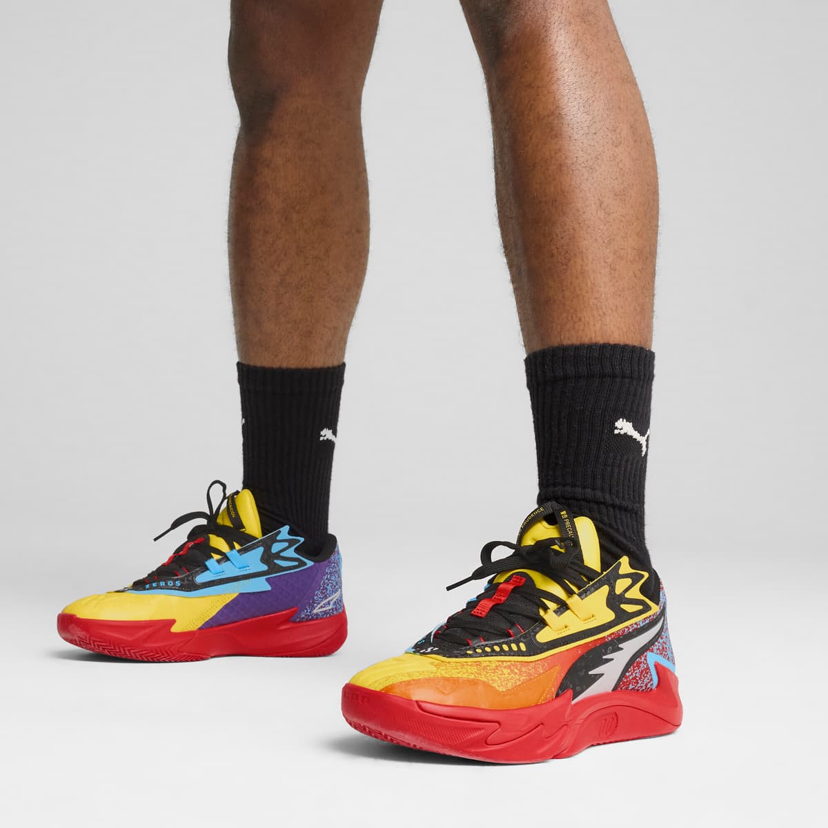 PUMA Scoot Zeros II Caution basketbalschoenen uniseks, Geel/Oranje, Maat 39 thumbnail 8