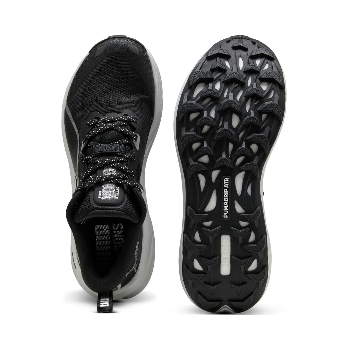 PUMA Voyage NITROâ¢ 4 hardloopschoenen voor Heren, Zwart/Zilver, Maat 39 thumbnail 4