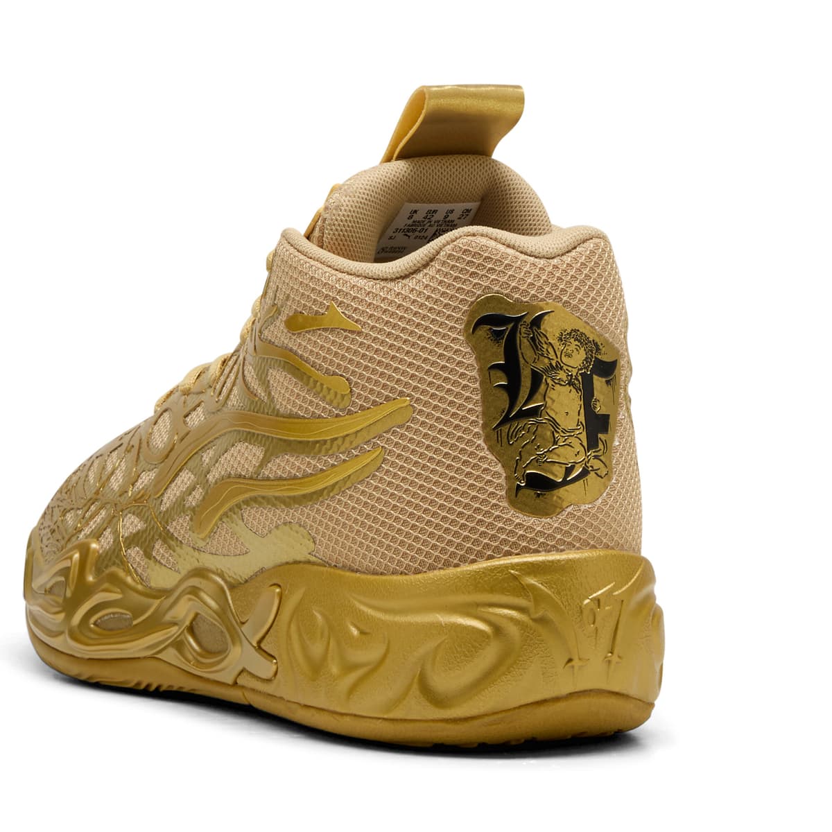 PUMA MB.04 Gouden Child basketbalschoenen uniseks, Zwart/Goud, Maat 45 thumbnail 6
