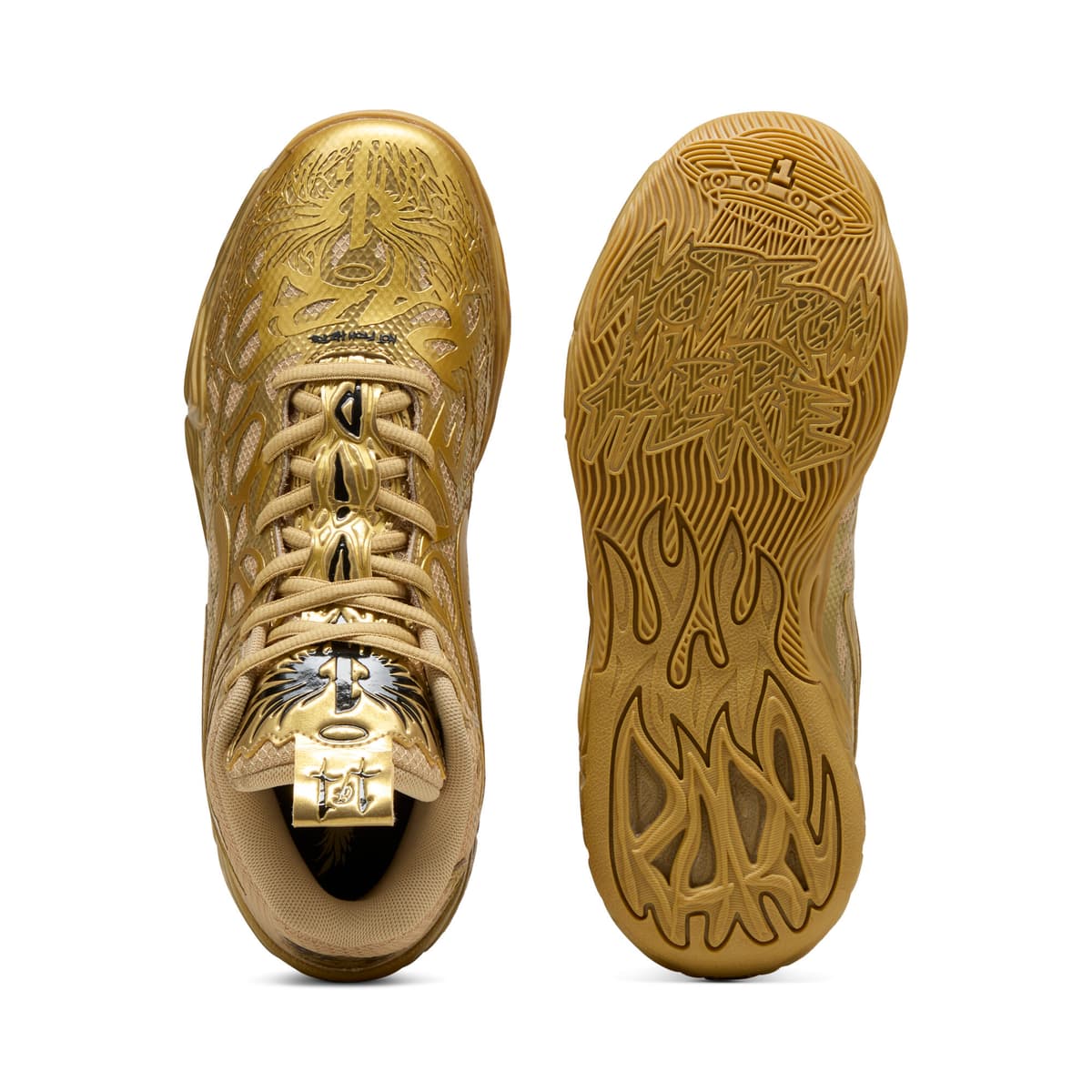 PUMA MB.04 Gouden Child basketbalschoenen uniseks, Zwart/Goud, Maat 45 thumbnail 5
