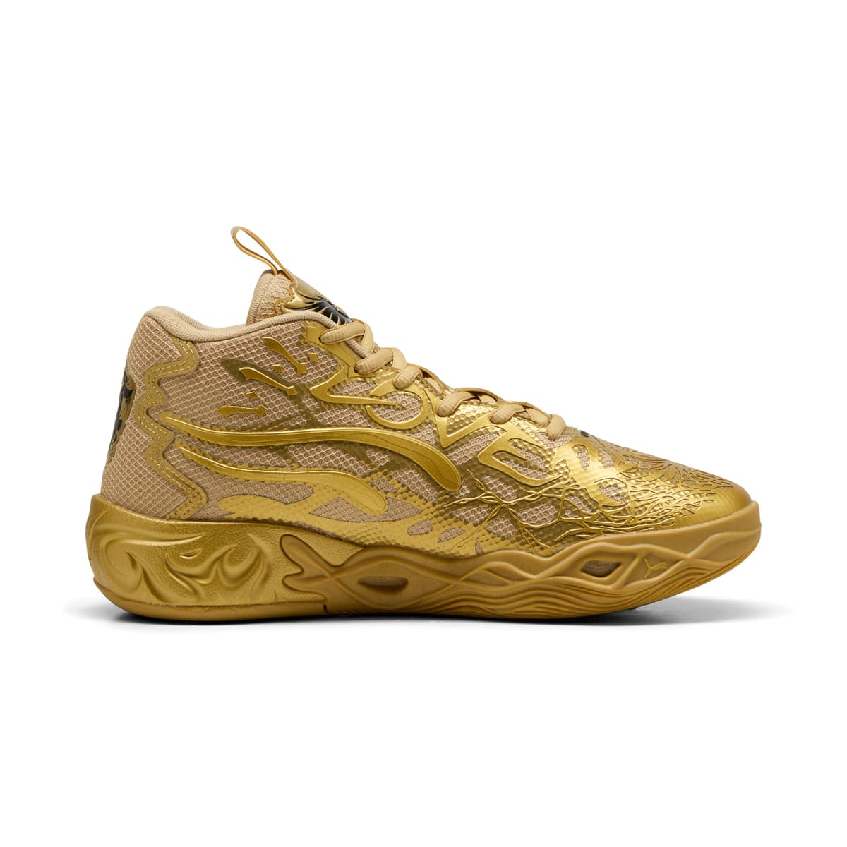 PUMA MB.04 Gouden Child basketbalschoenen uniseks, Zwart/Goud, Maat 45 thumbnail 4