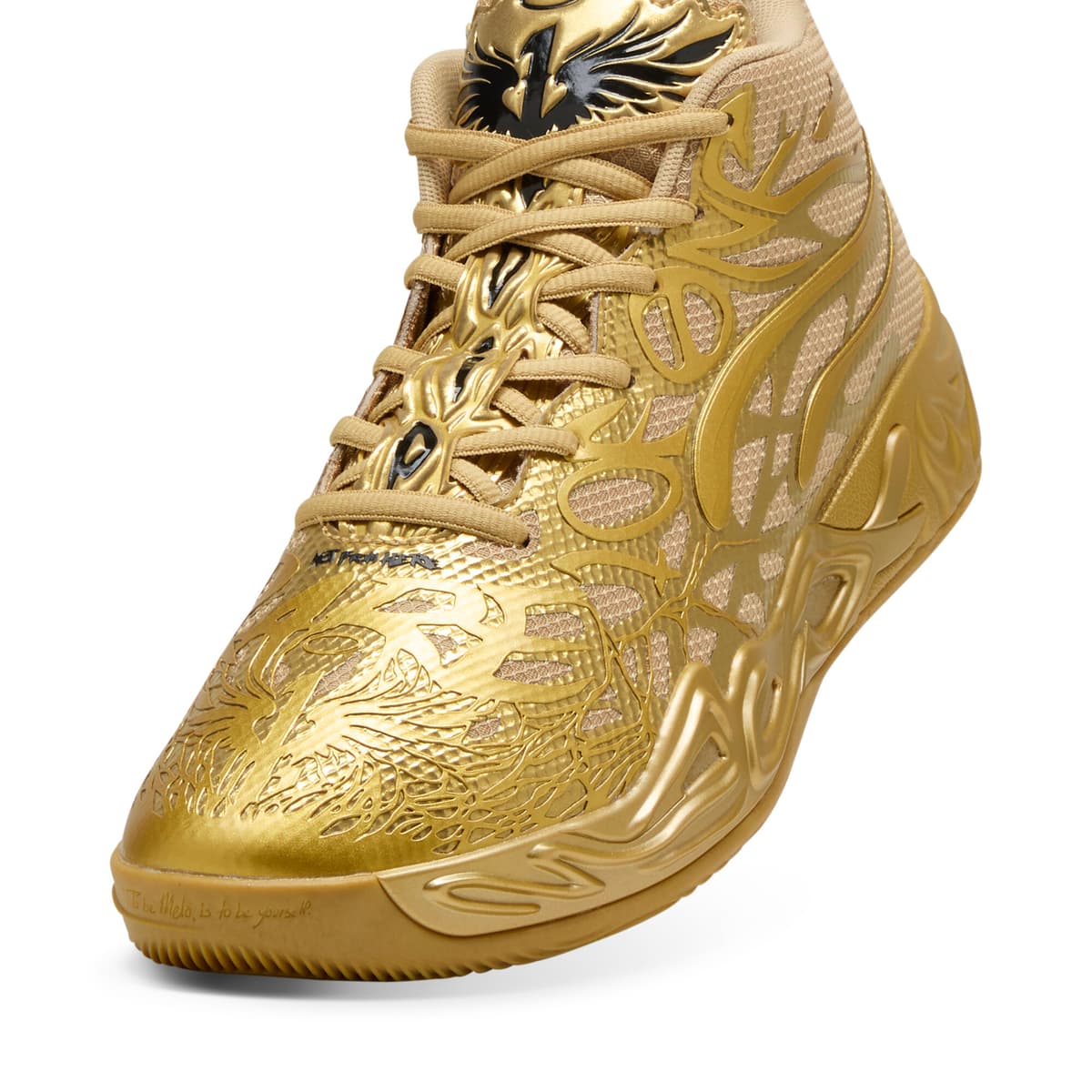 PUMA MB.04 Gouden Child basketbalschoenen uniseks, Zwart/Goud, Maat 45 thumbnail 3