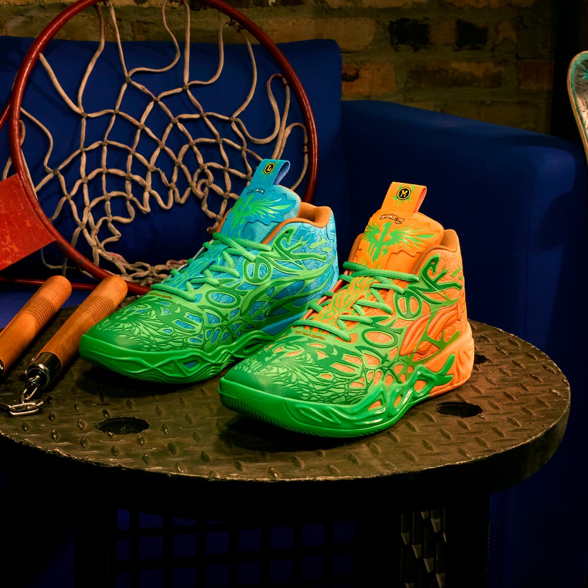 PUMA HOOPS x TMNT MB.04 LM uniseks basketbalschoenen, Groen, Maat 52 thumbnail 10