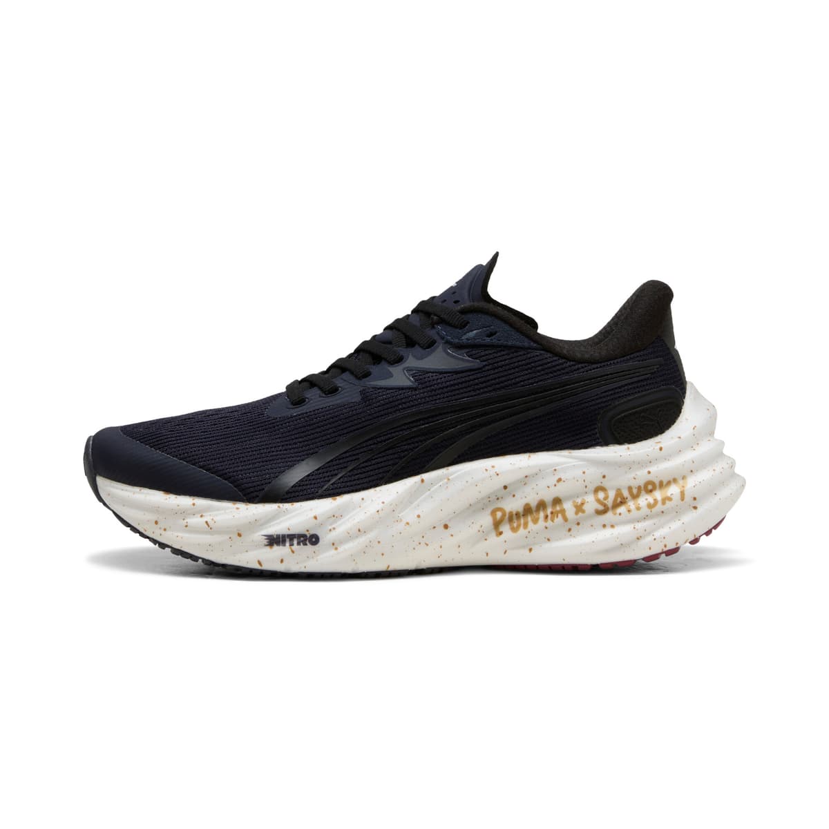 PUMA x SAYSKY Velocity 4 hardloopschoenen voor Dames, Grijs/Rood, Maat 38,5