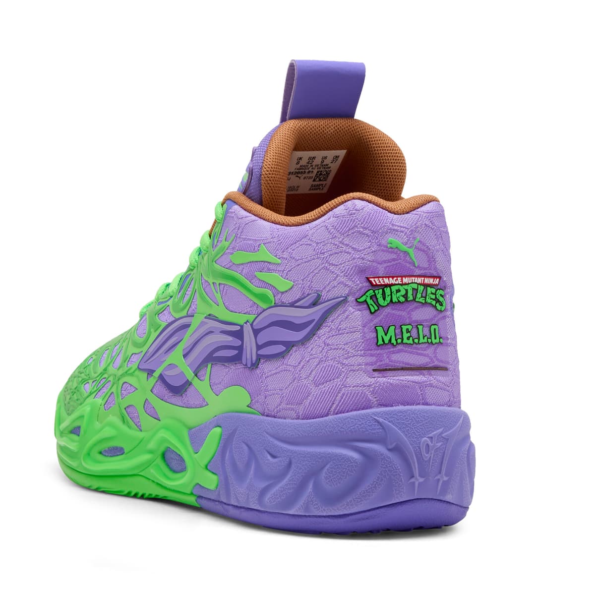 PUMA HOOPS x TMNT MB.04 RD uniseks basketbalschoenen, Groen/Rood, Maat 53,5 thumbnail 6