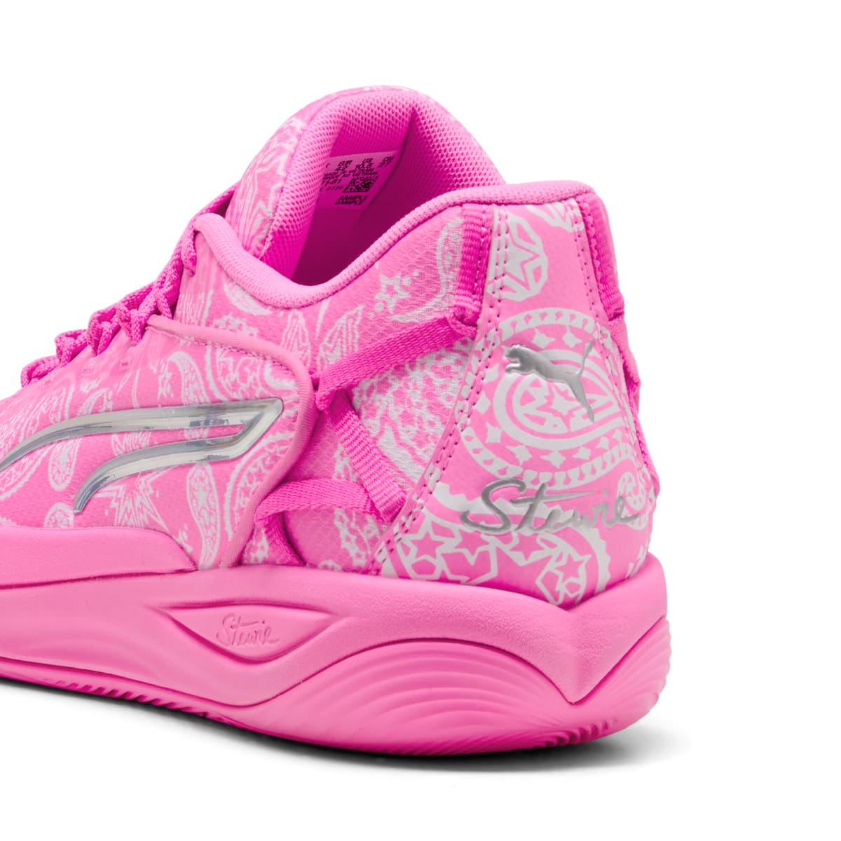PUMA Stewie 4 ST4RZ basketbalschoenen voor Dames, Roze/Wit, Maat 37,5 thumbnail 5