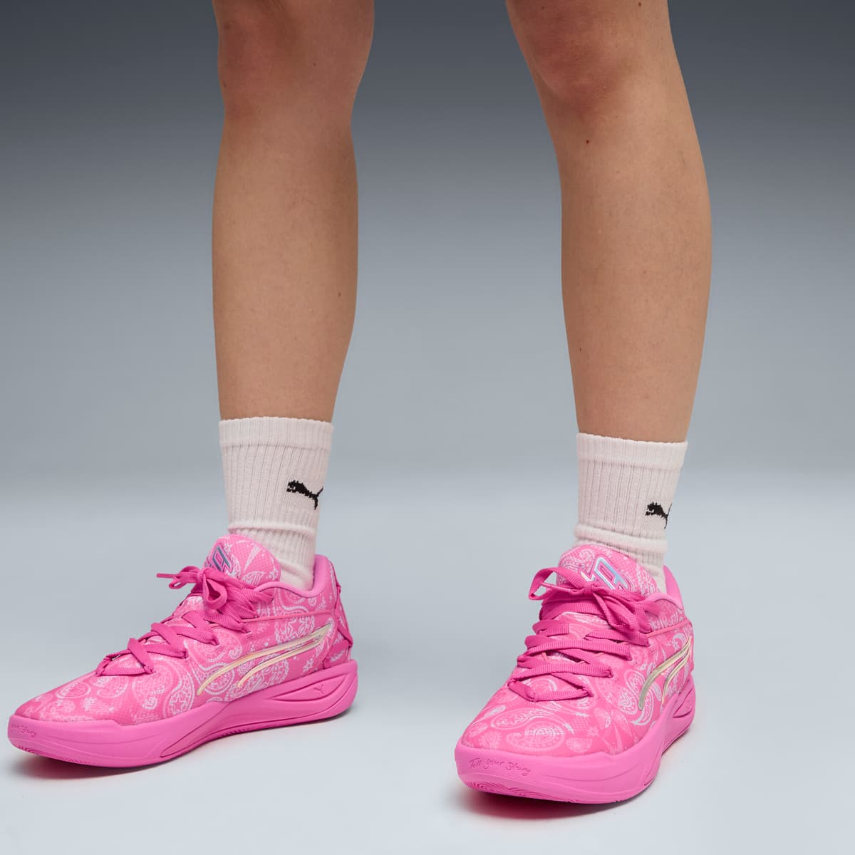 PUMA Stewie 4 ST4RZ basketbalschoenen voor Dames, Roze/Wit, Maat 37,5 thumbnail 8