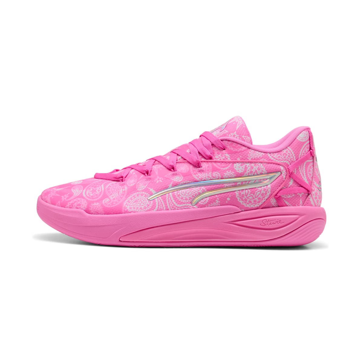 PUMA Stewie 4 ST4RZ basketbalschoenen voor Dames, Roze/Wit, Maat 37,5