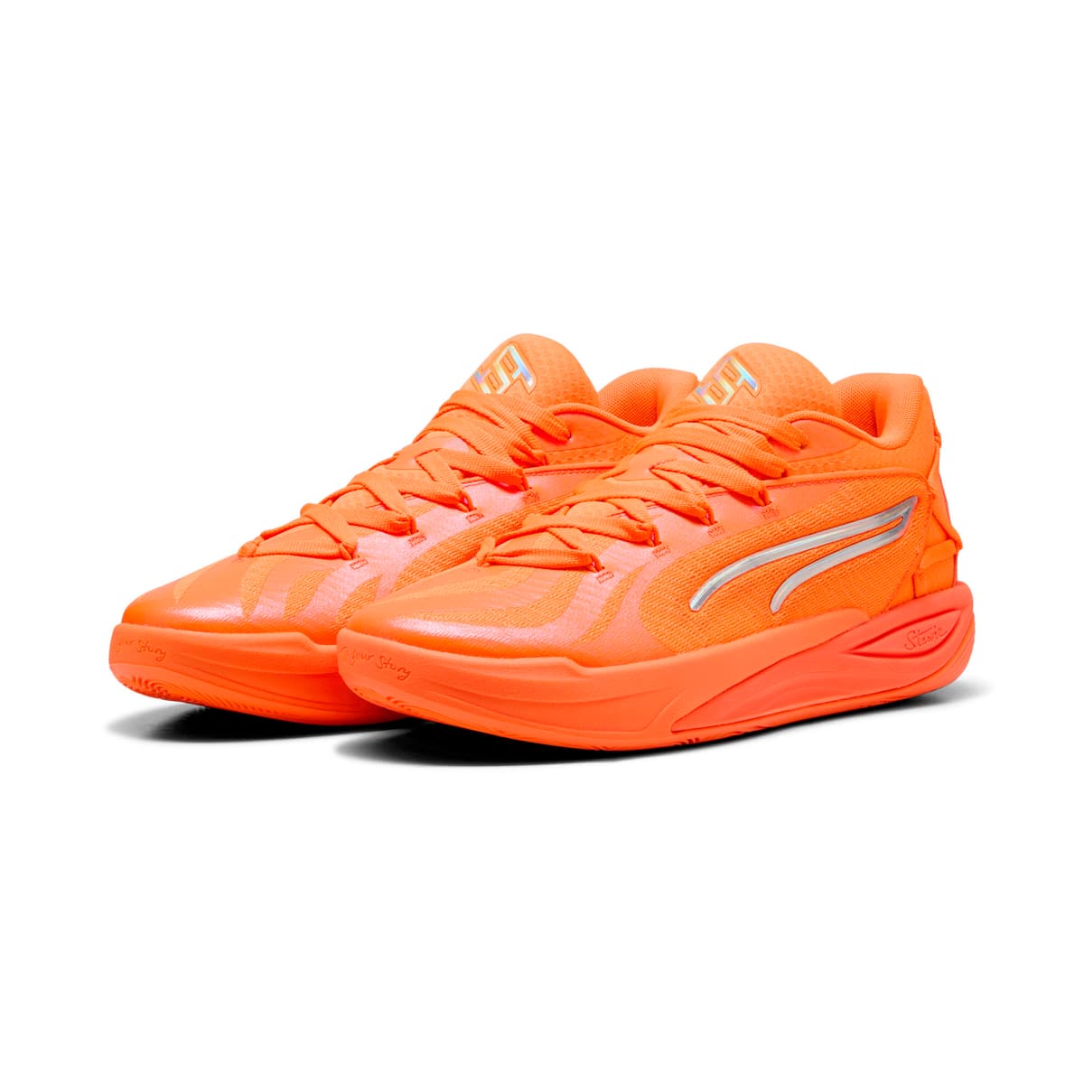PUMA Stewie 4 Flawless basketbalschoenen voor Dames, Oranje, Maat 37,5 thumbnail 7