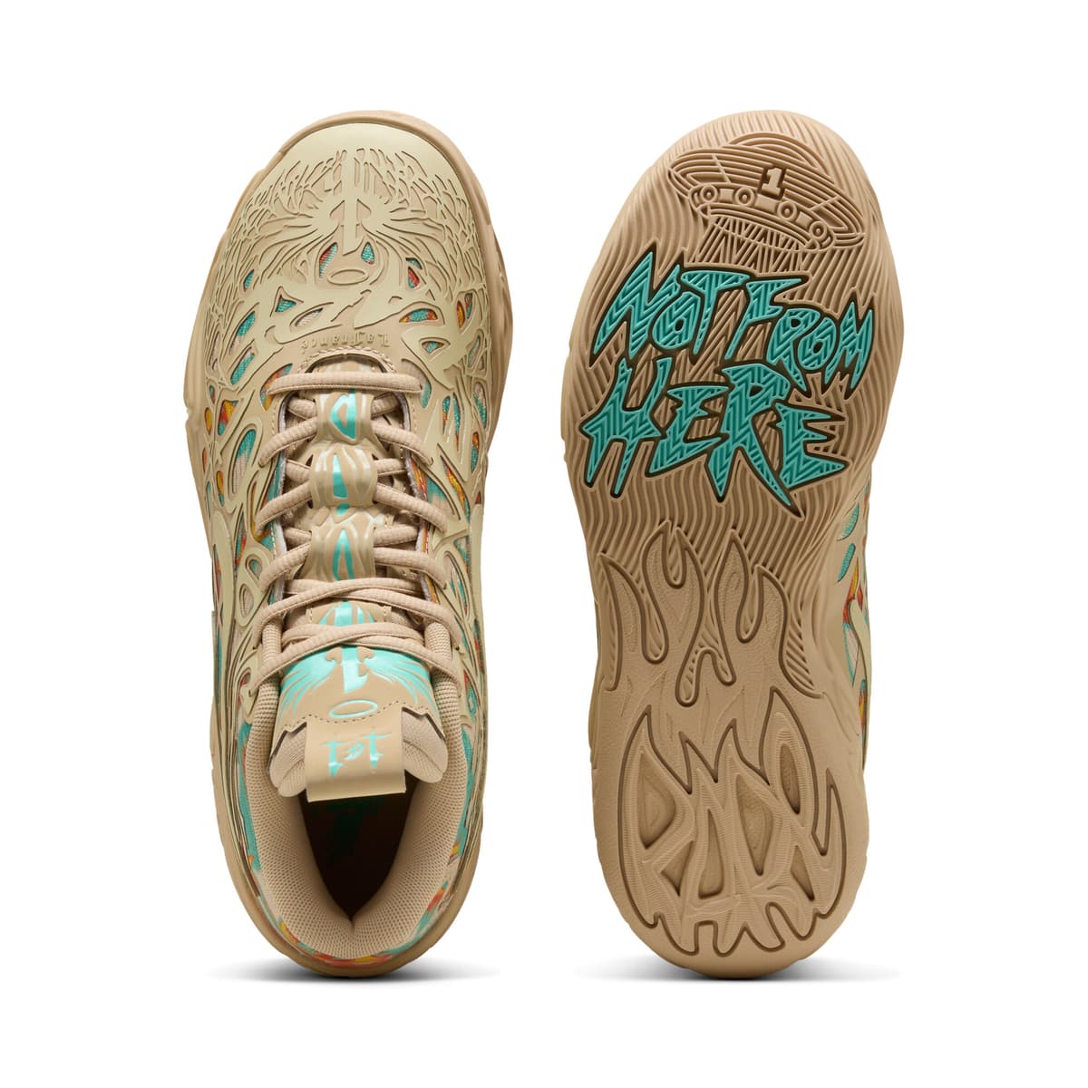 PUMA MB.04 Flare uniseks basketbalschoenen, Oranje, Maat 53,5 thumbnail 5